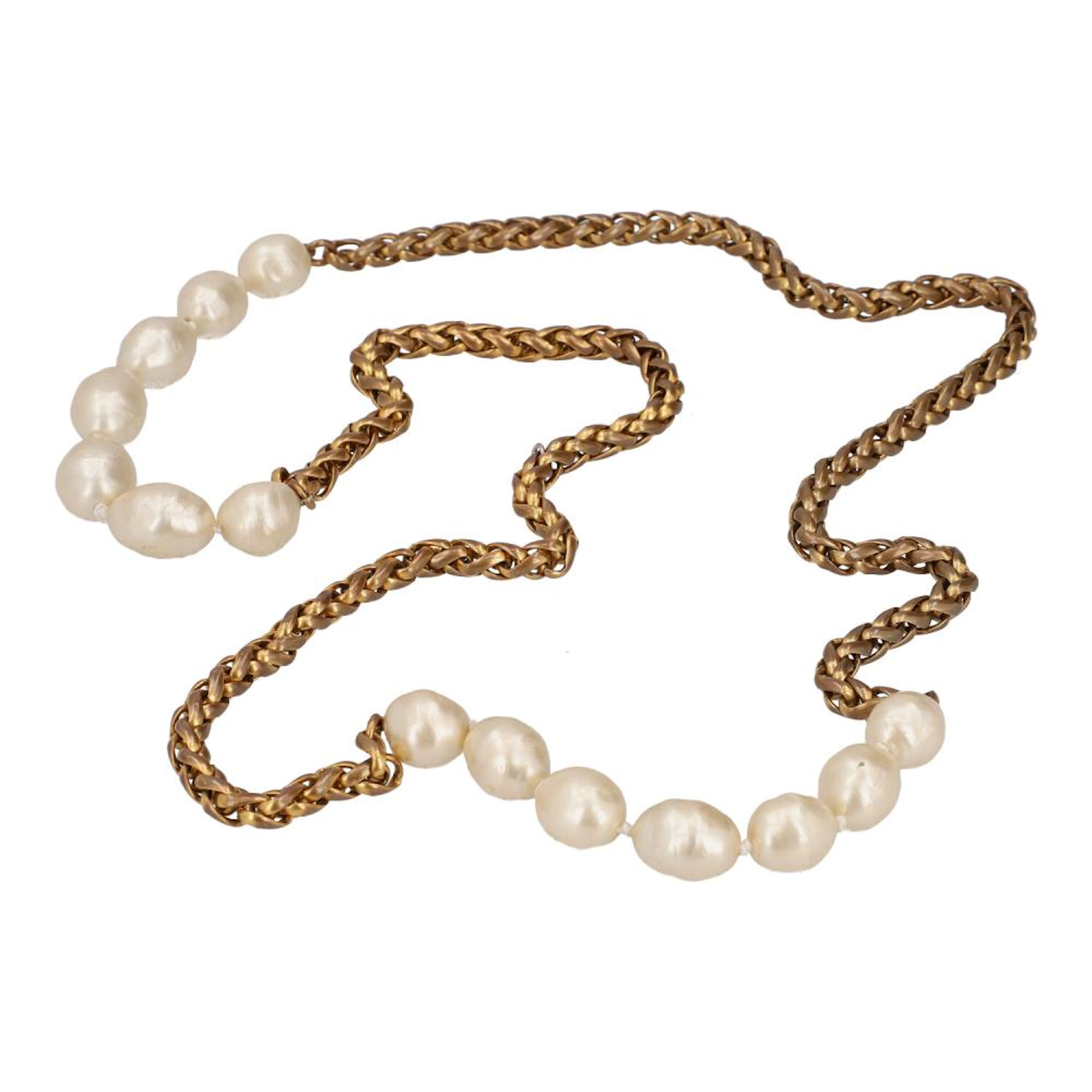 CHANEL VINTAGE Modeschmuck-Kette, Länge 55cm.