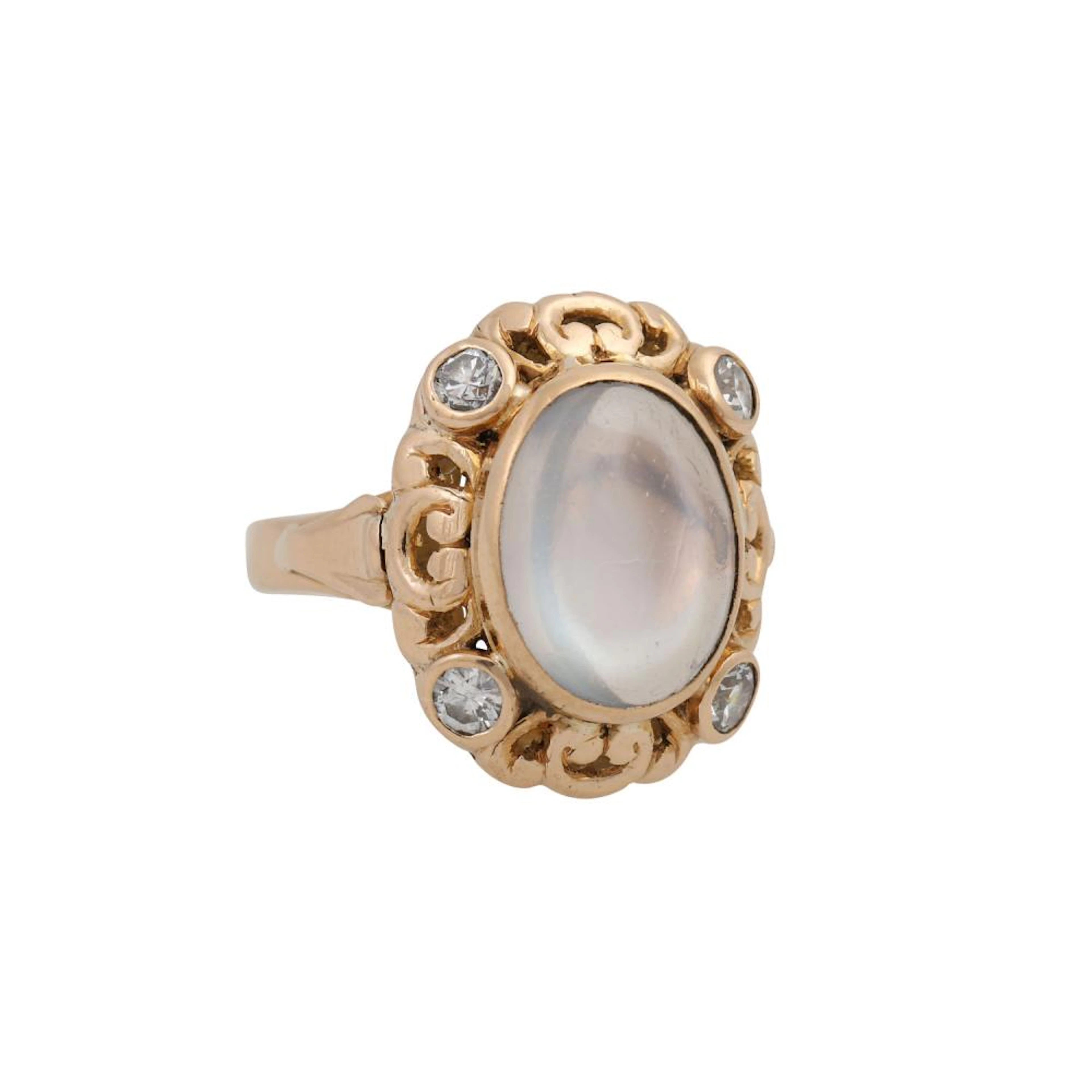 Ring mit Mondstein Cabocho