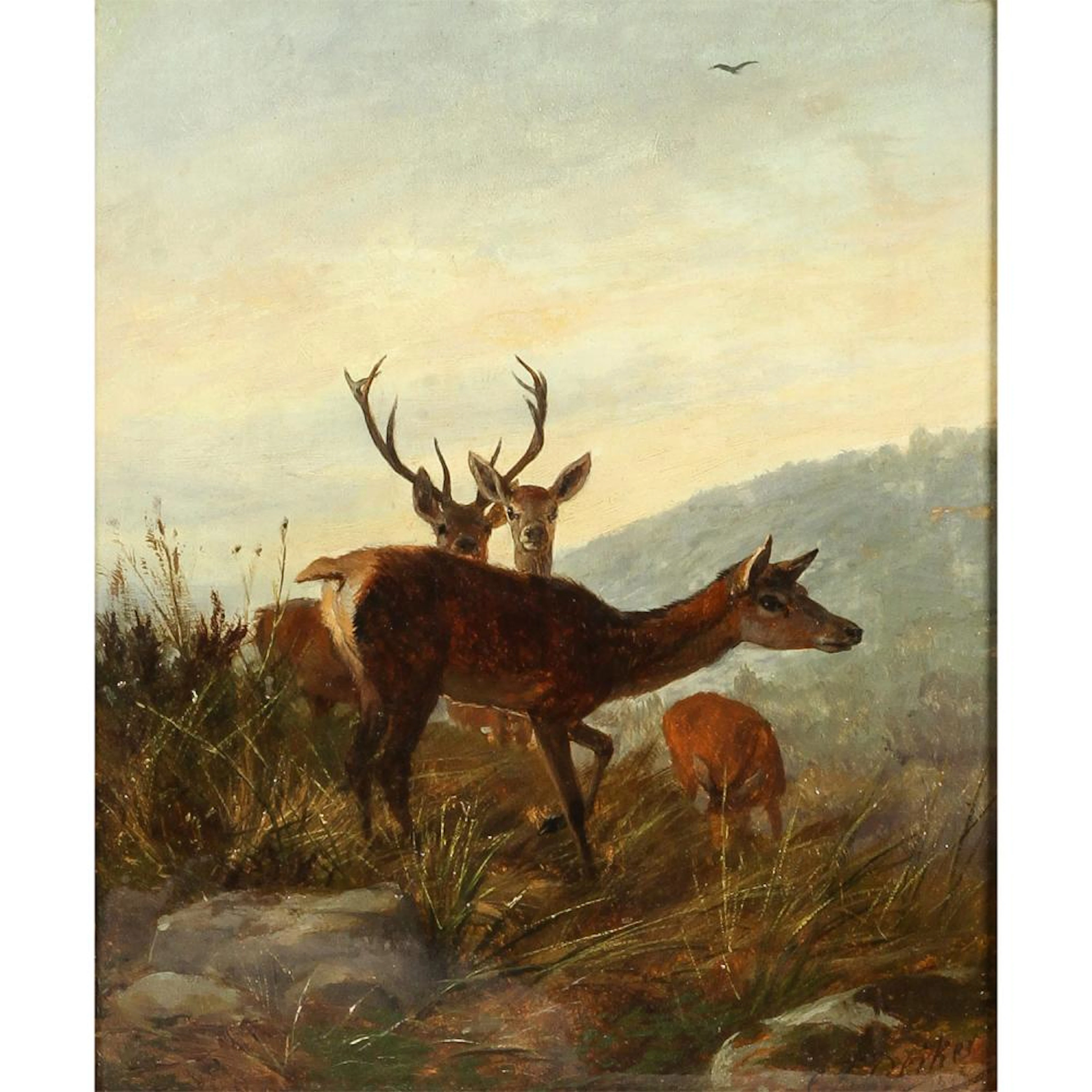 DEIKER, CARL-FRIEDRICH (Wetzlar 1836-1892 Düsseldorf), "Rehe im Gebirge",