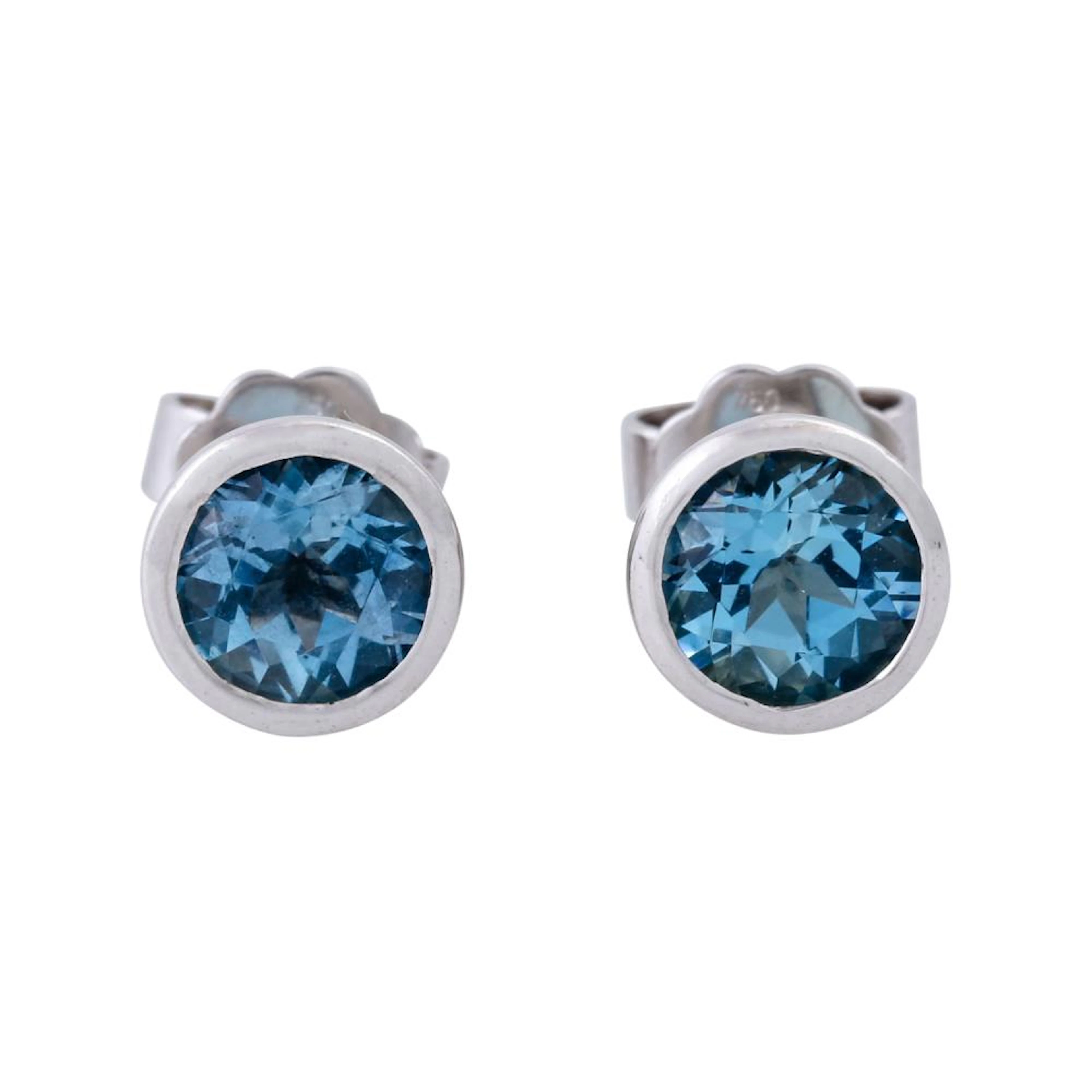 Ohrringe mit rund facettierten Aquamarine