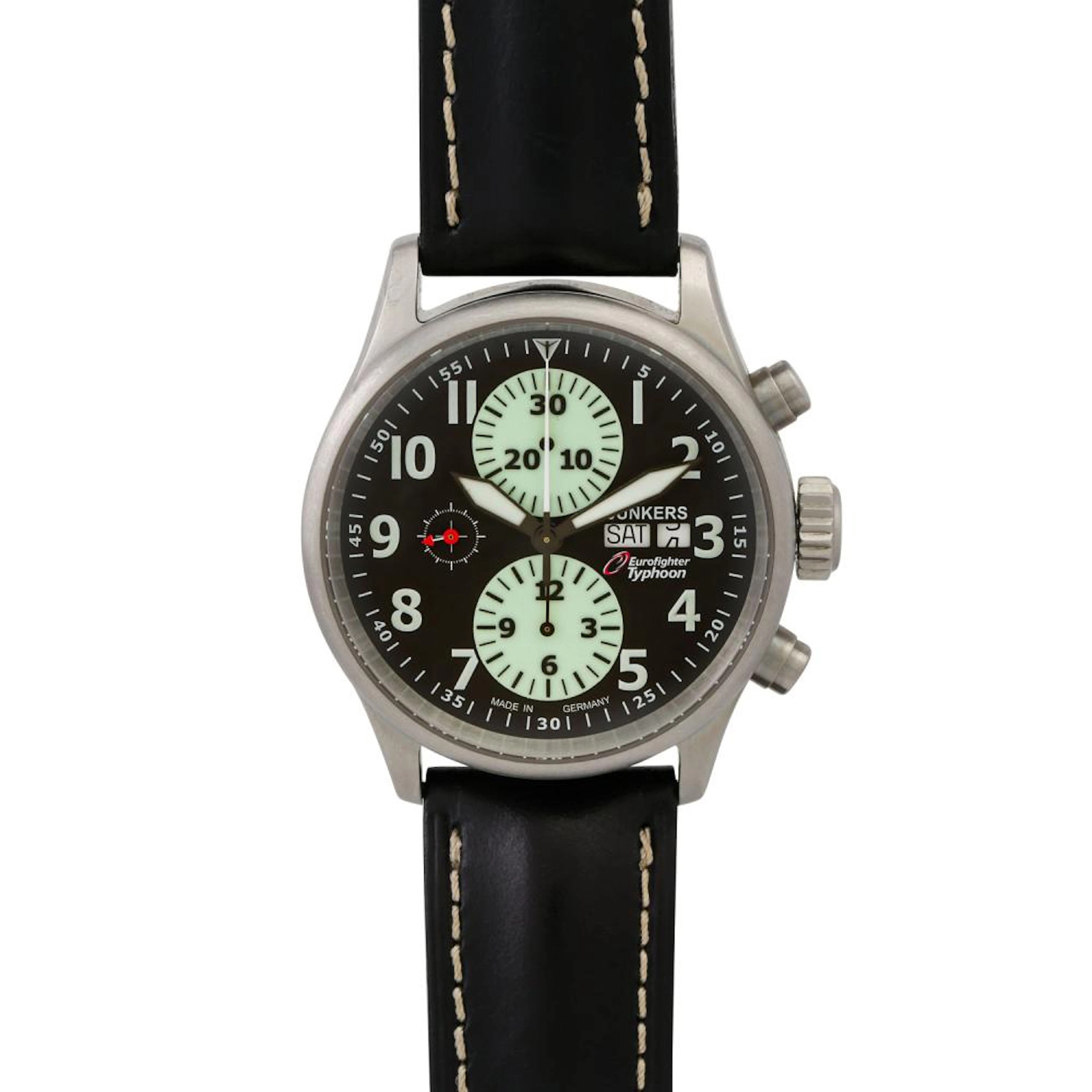 JUNKERS Fliegerchronograph "Eurofighter Typhoon", Ref. 6220-2. Herrenuhr.