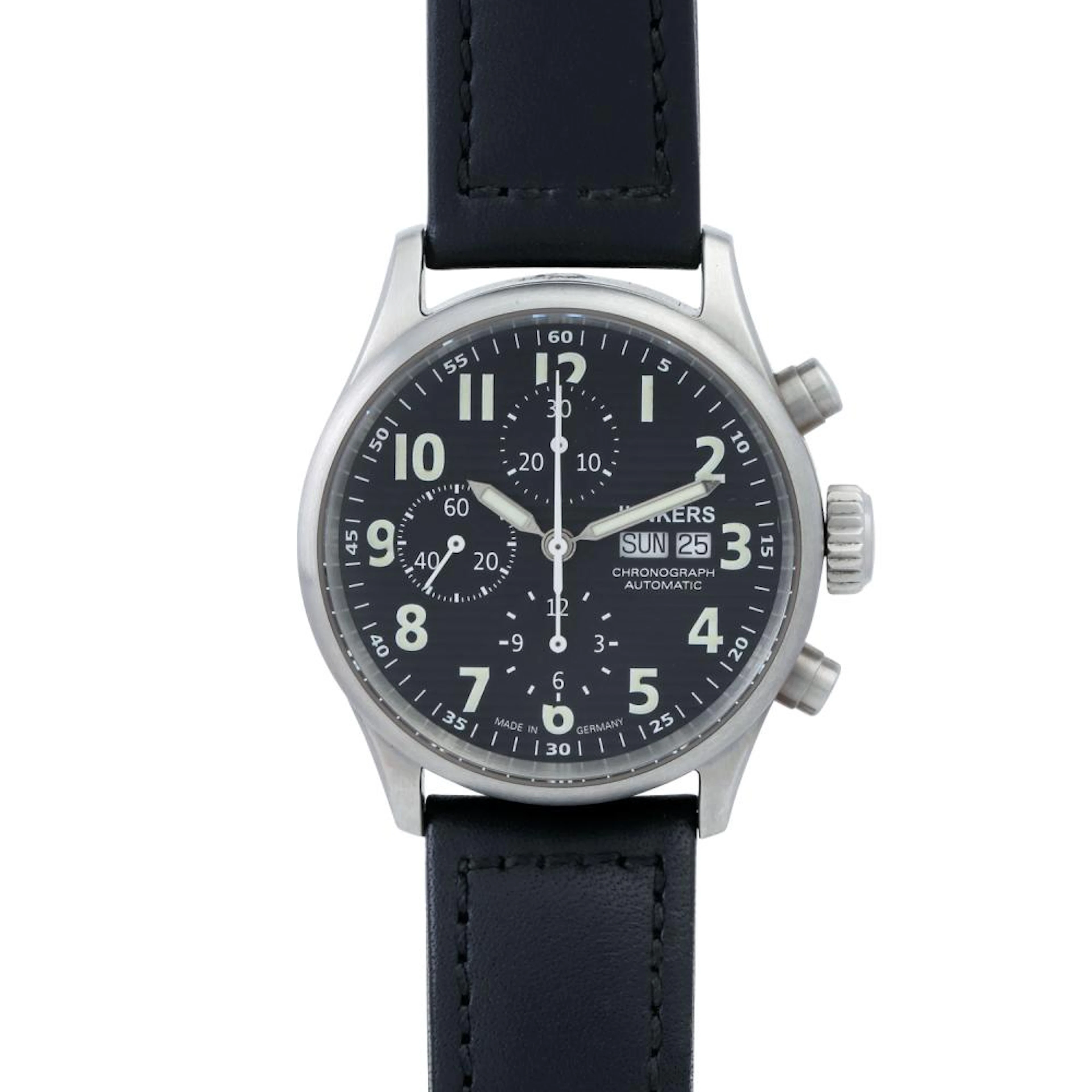 JUNKERS Chronograph "Wellblech" JU52, Ref. 6218-2. Herrenuhr.