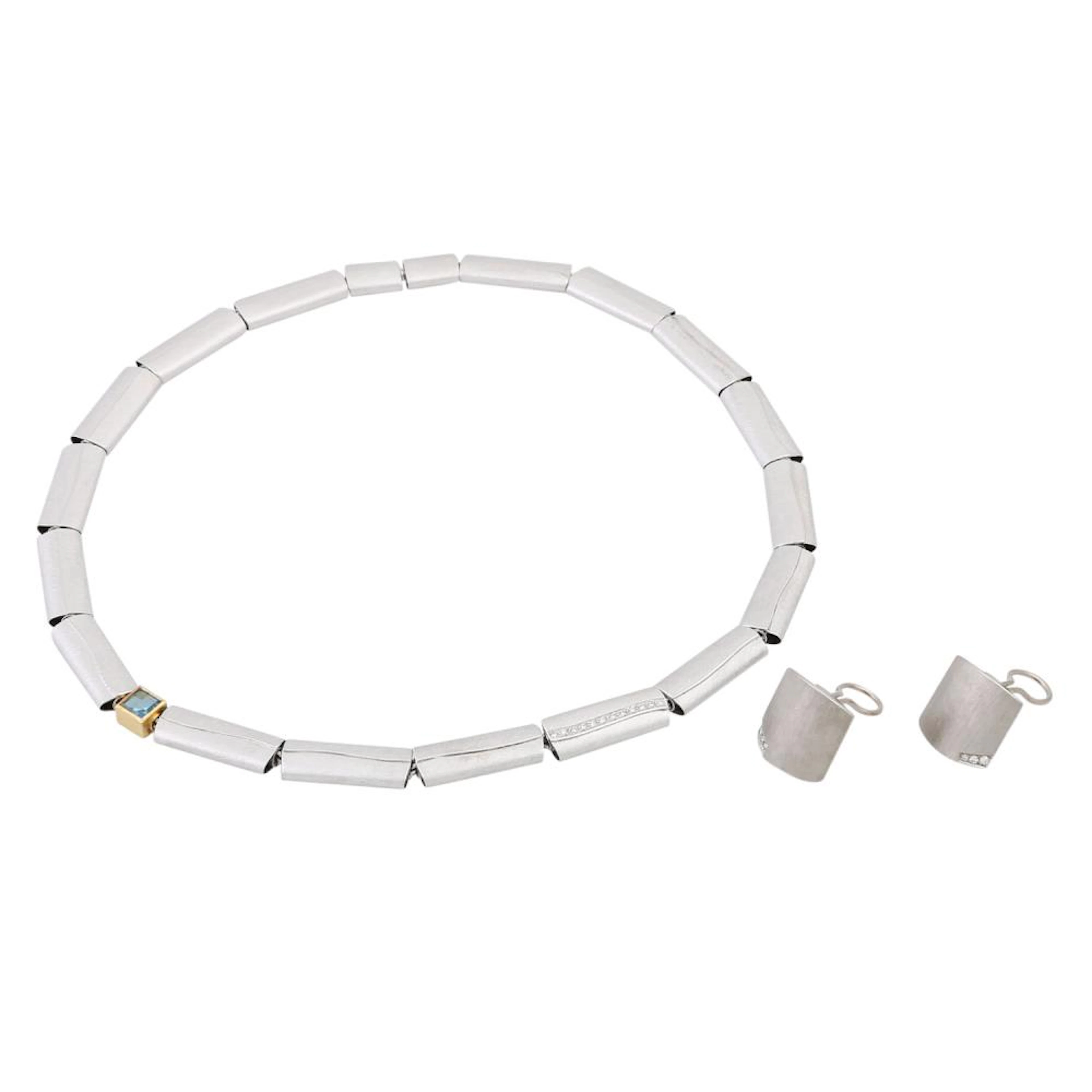 Set: Collier und Clip-Ohrstecker,