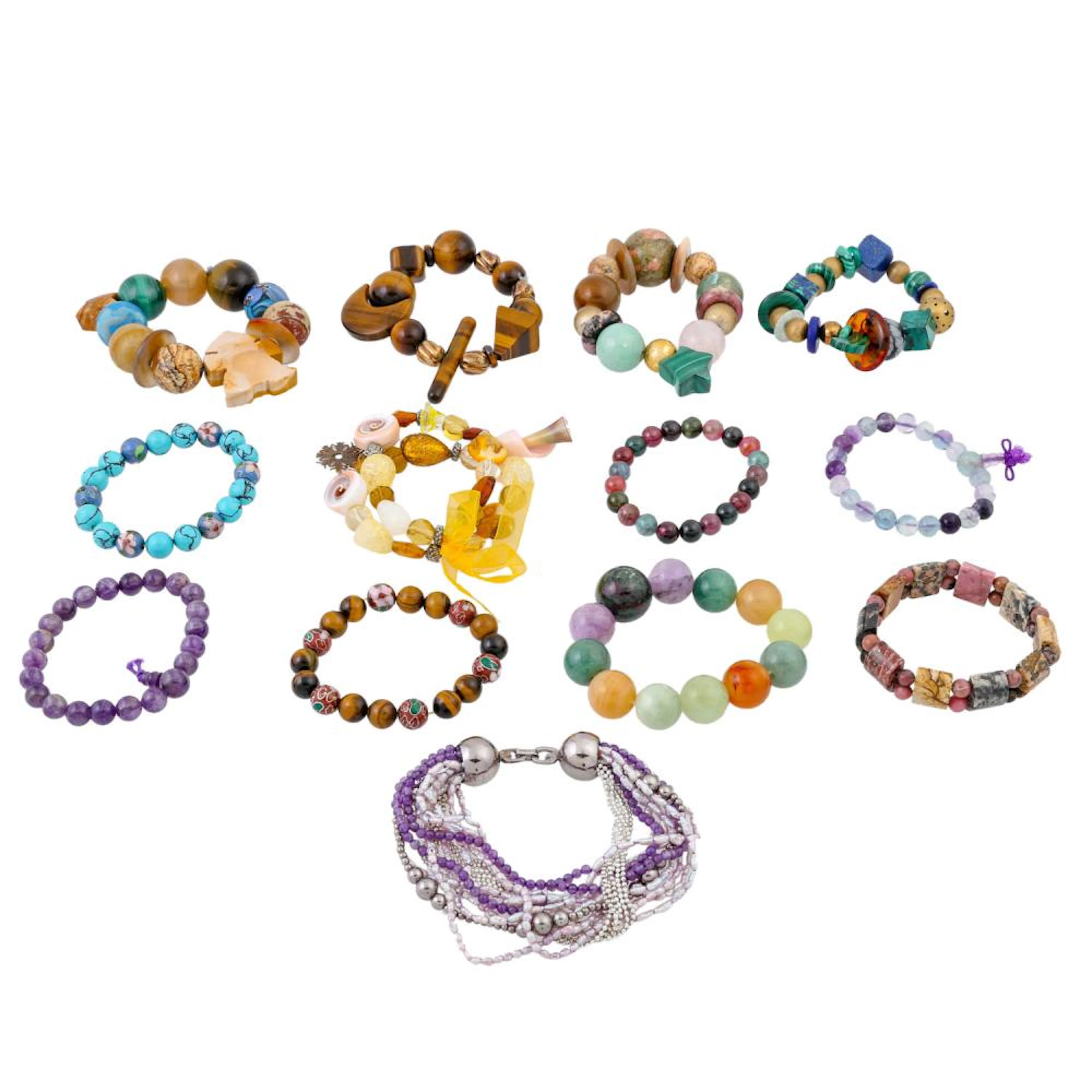 Konvolut von 13 Armbänder