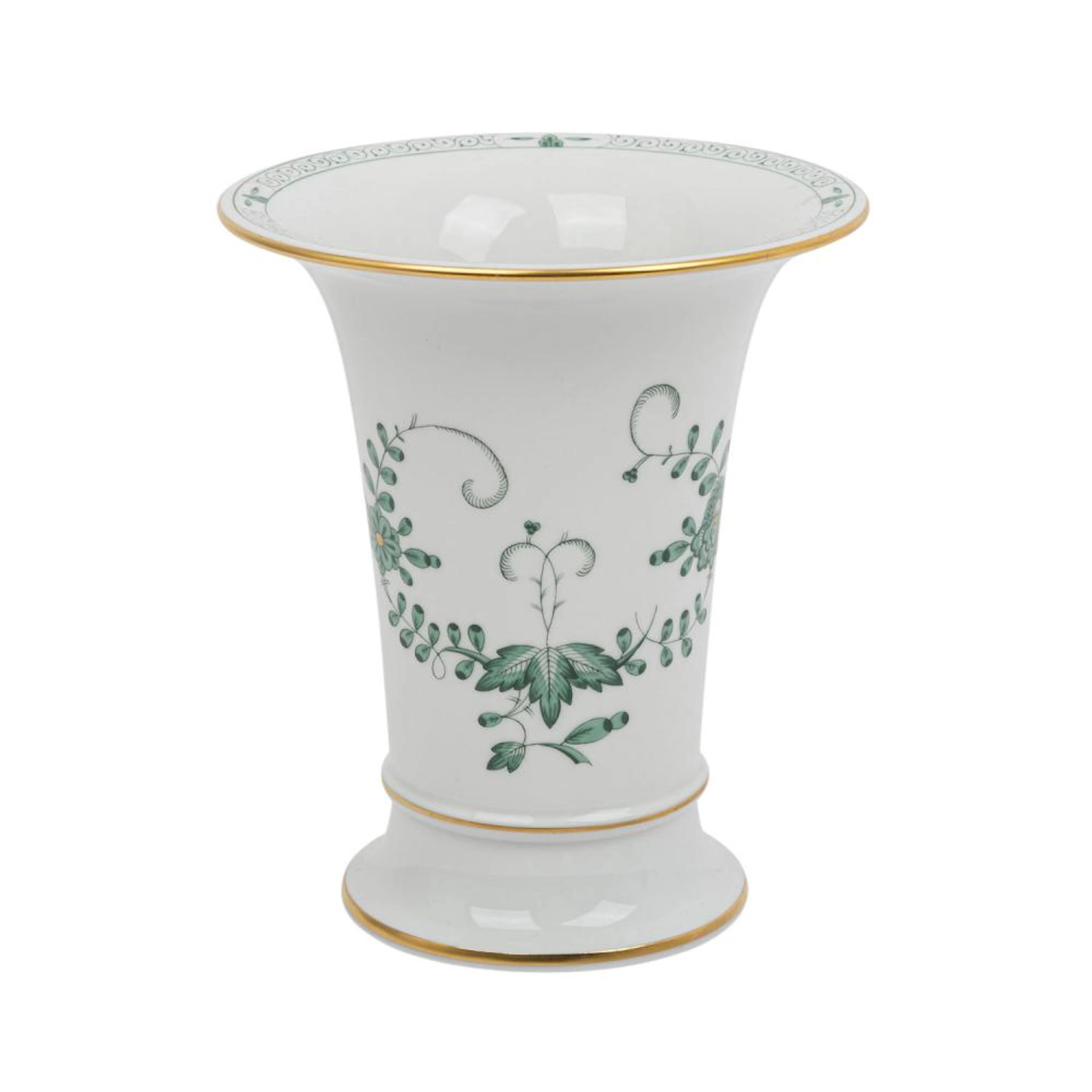 MEISSEN Kratervase 'Indische Malerei in grün', 2. Wahl, 20. Jh.
