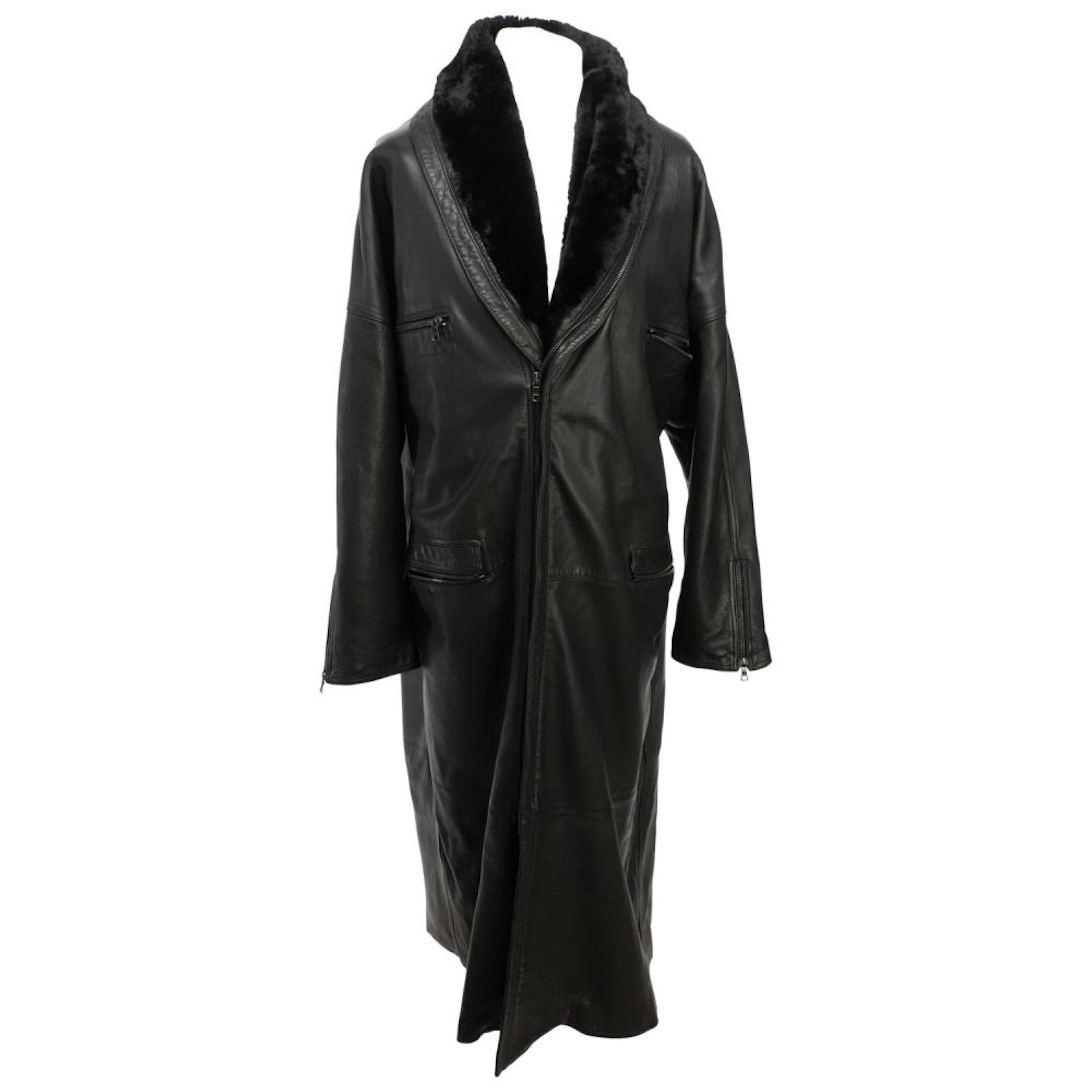 GIANNI VERSACE VINTAGE Ledermantel, Gr. 52.