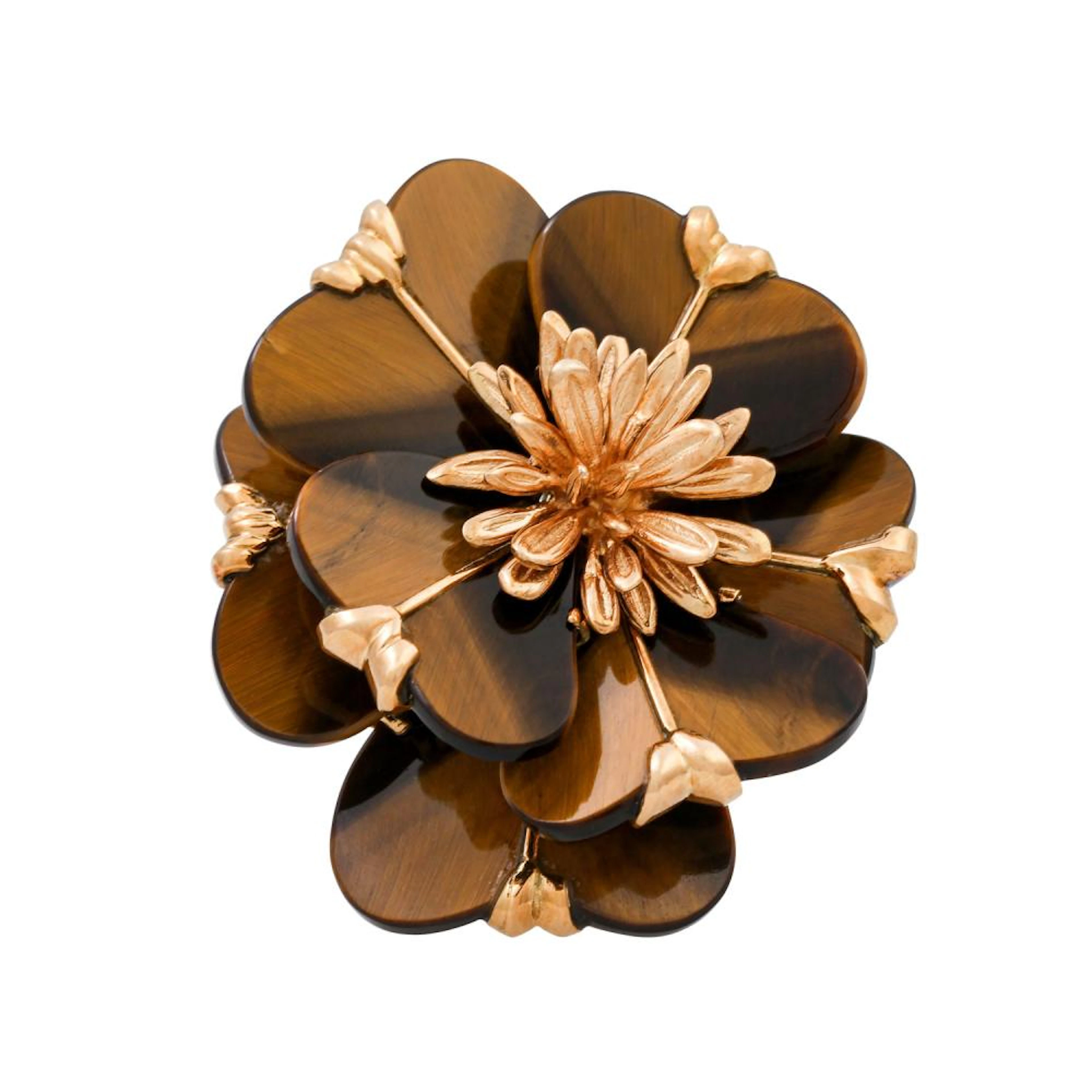 CARTIER Vintage Brosche mit Tigerauge,