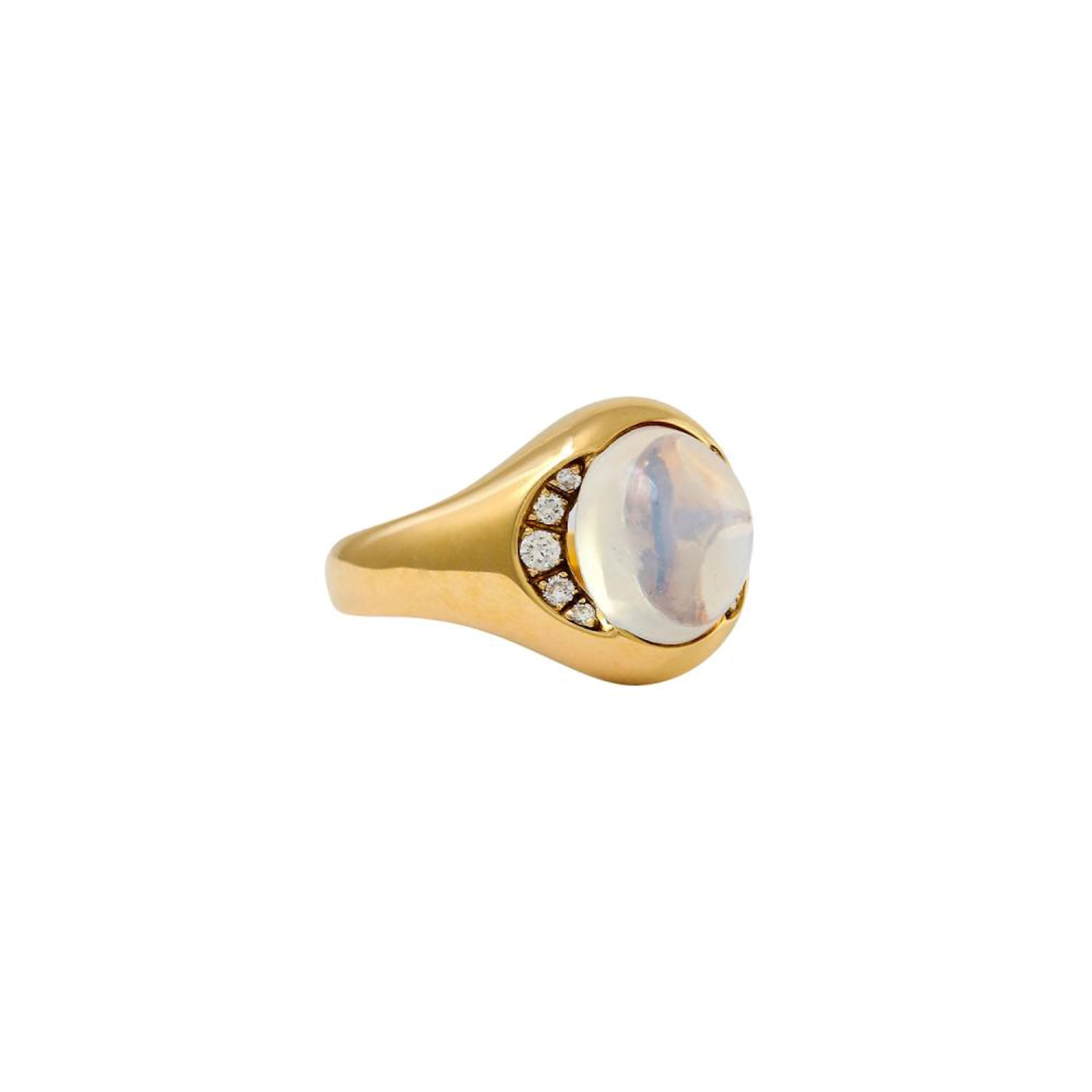 JACOBI Ring mit Mondstein ca. 4,15ct,