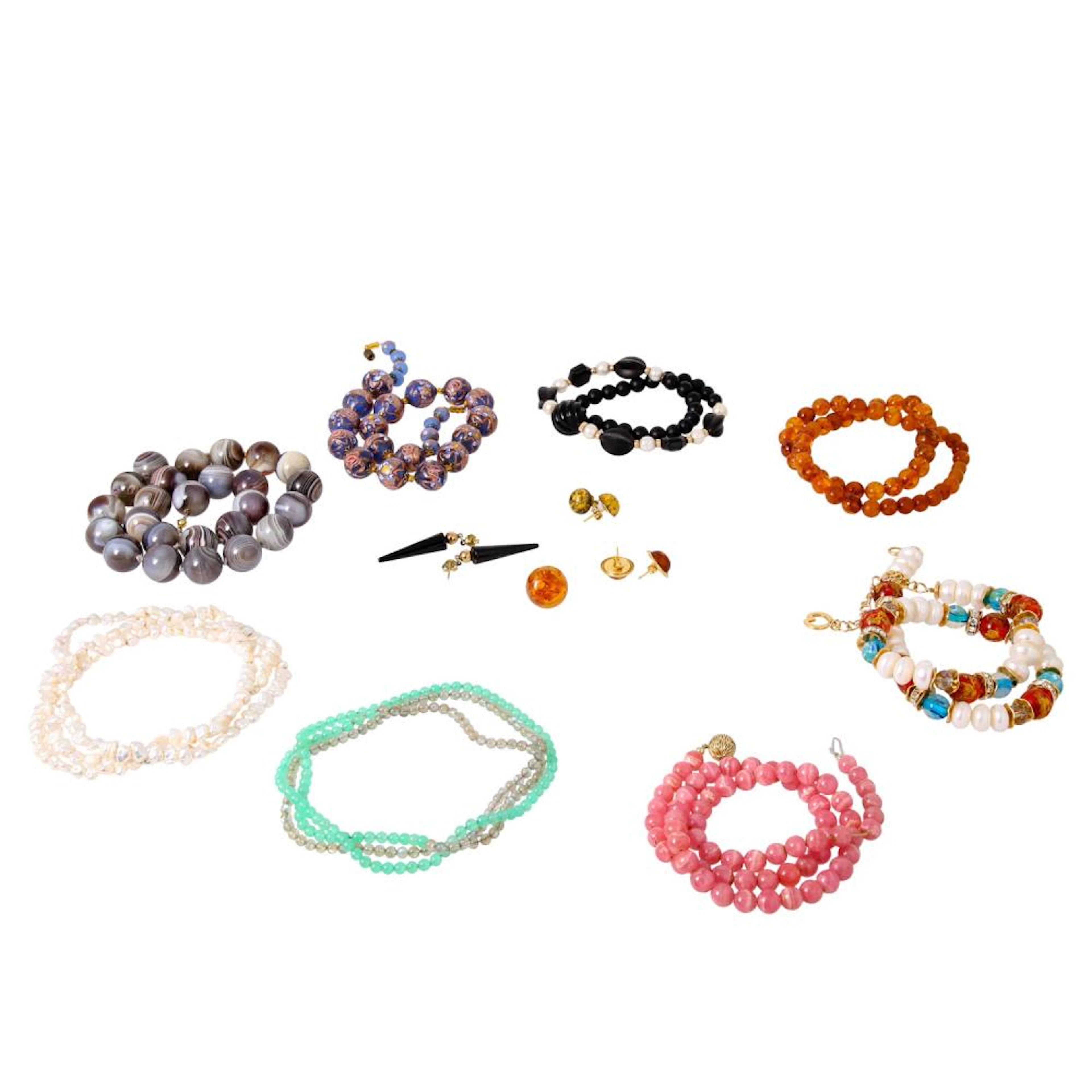 12-teiliges Konvolut Steinschmuck,