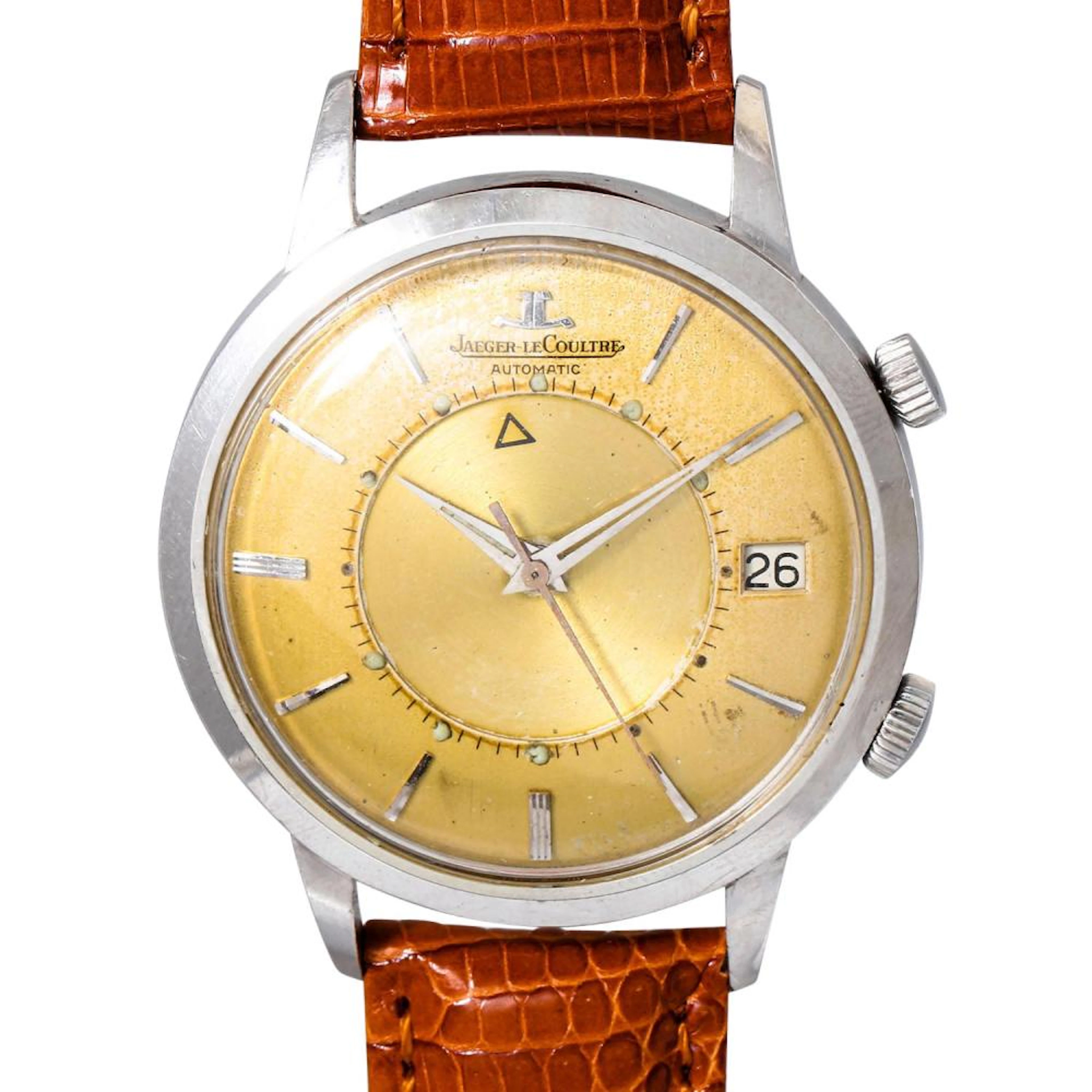 JAEGER-LECOULTRE Memovox Kalender Vintage Herren Armbanduhr. Ca. 1960er Jahre.