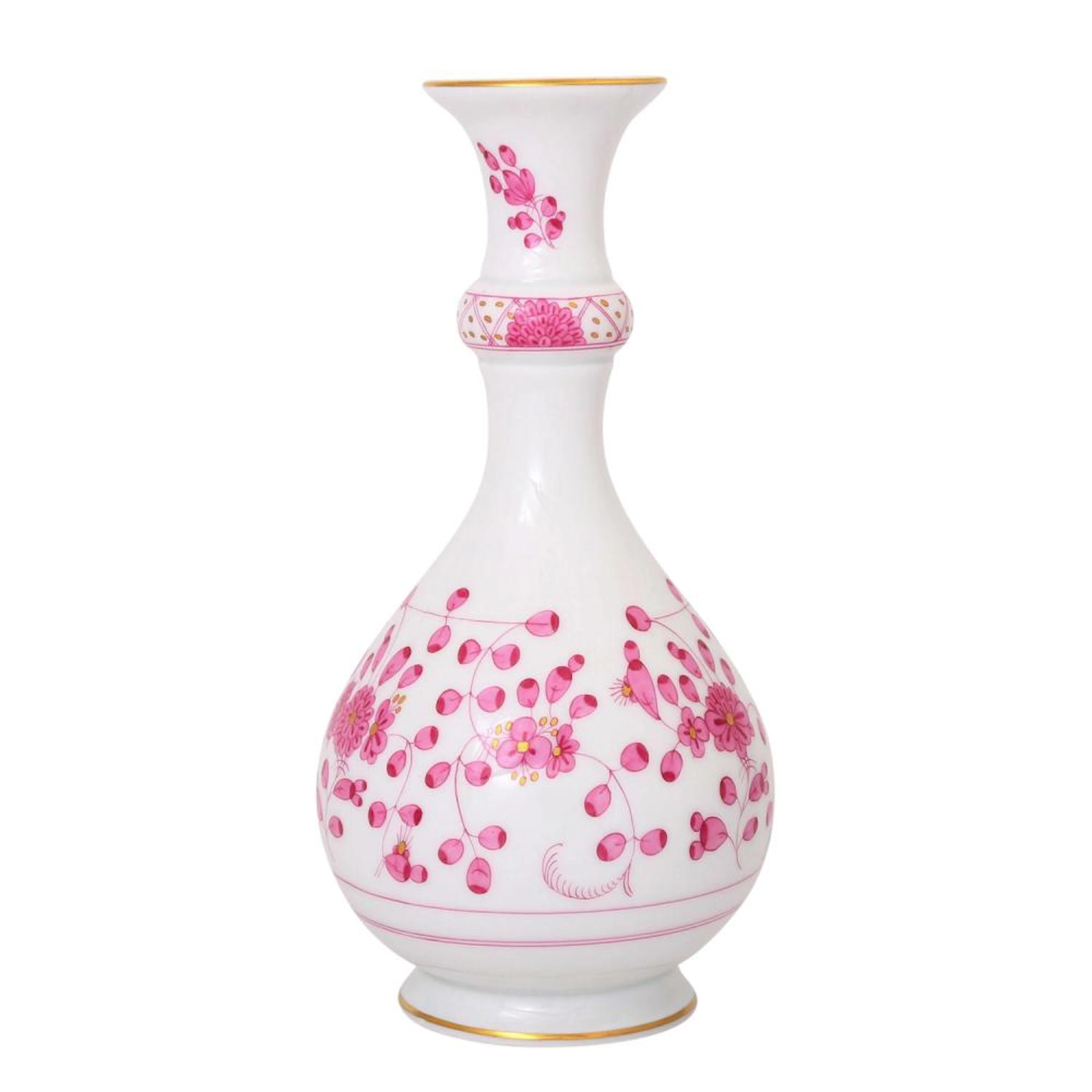MEISSEN Vase 'Indische Malerei purpur', 1. Wahl, 20. Jh.