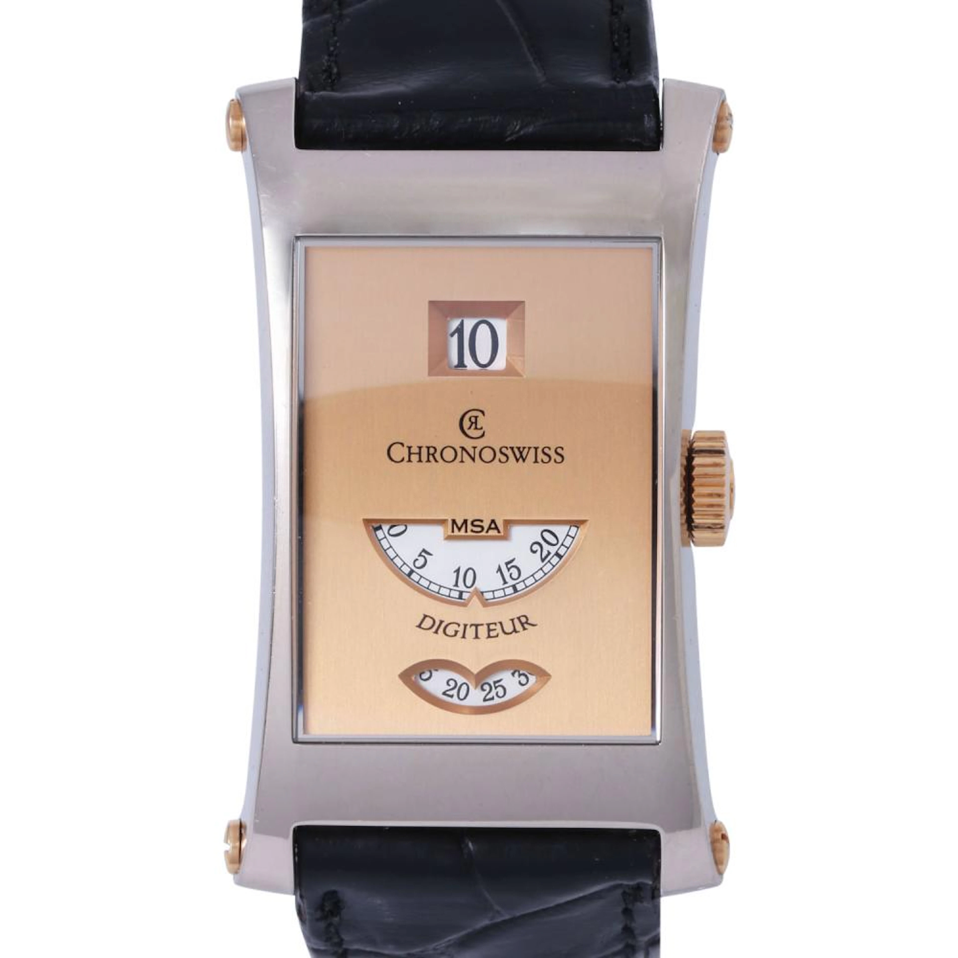 CHRONOSWISS "Digiteur MSA" rare and limited men's wristwatch