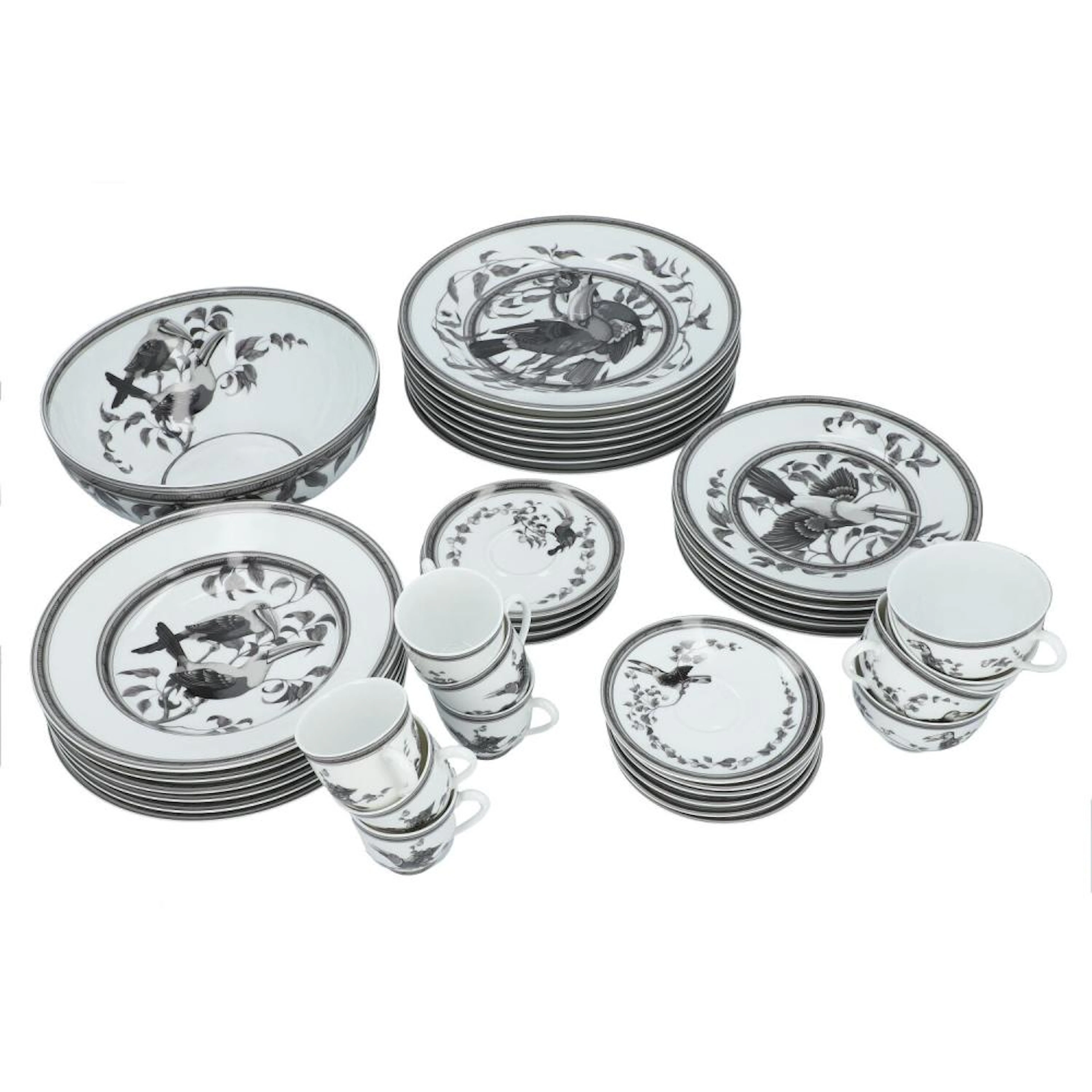 HERMÈS Service "ESTAMPE DE TUCANS",