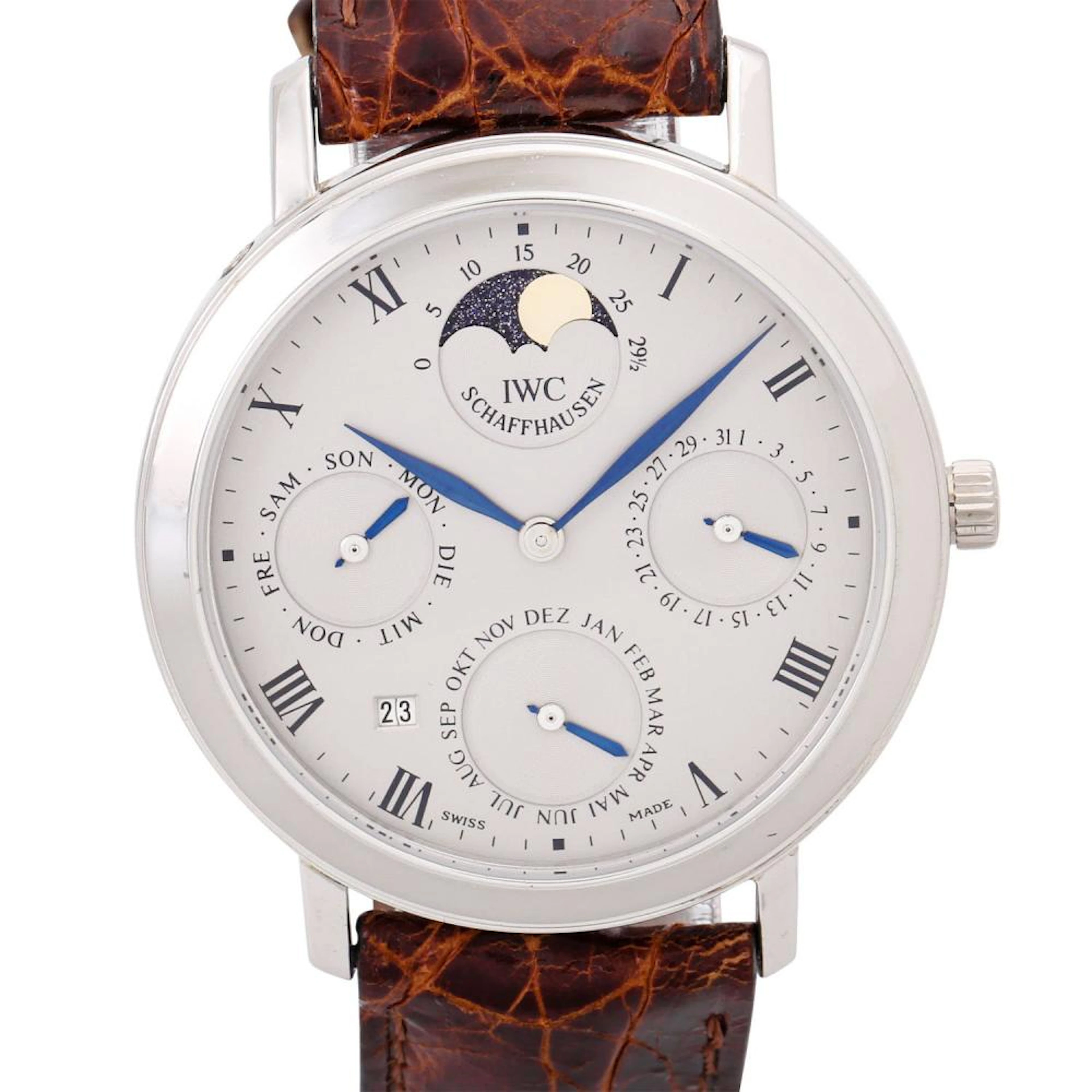 IWC Romana Perpetual Calendar Portofino Platinum, Ref. IW2050. Armbanduhr.