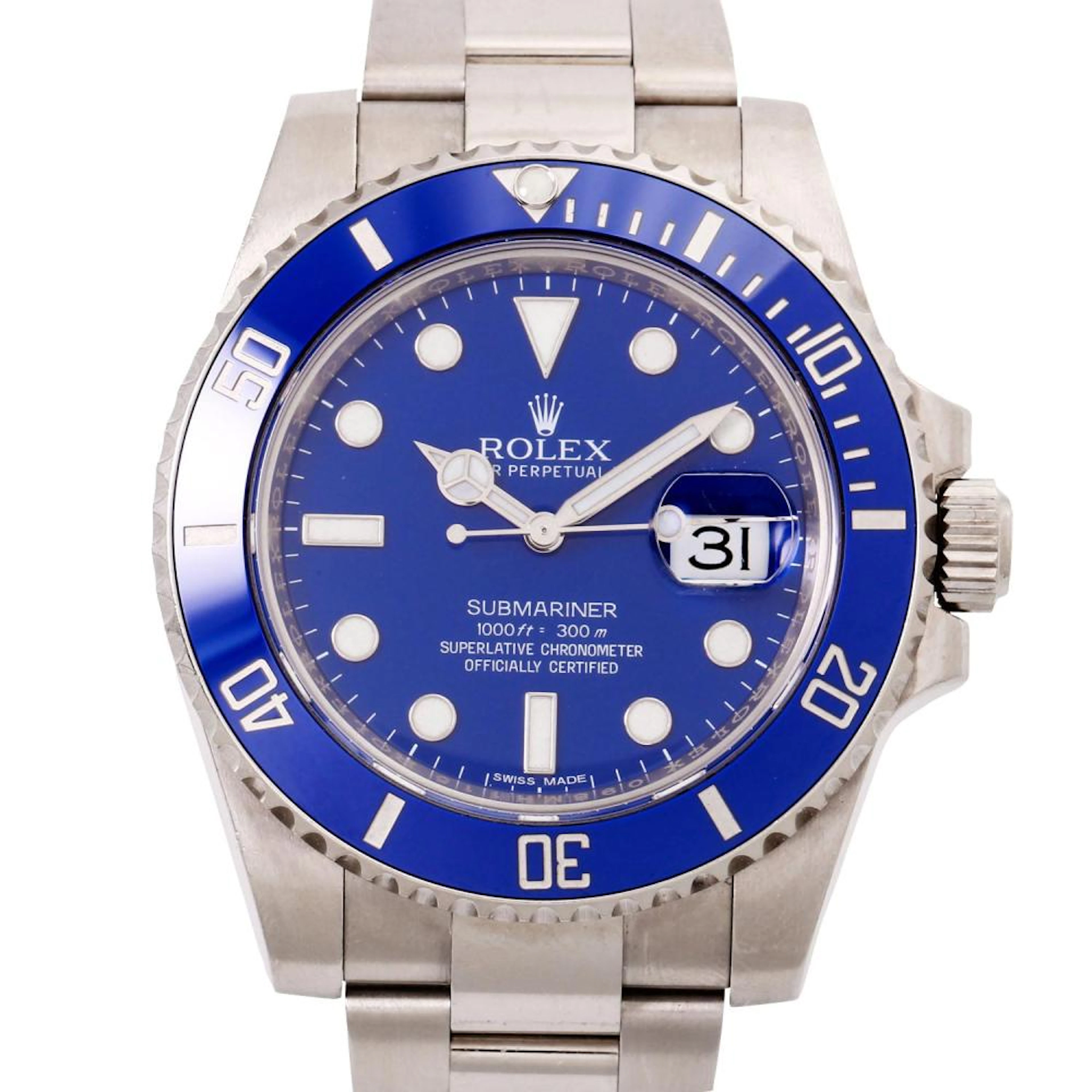 ROLEX Submariner Date "Smurf", Ref. 116619LB. Wristwatch.