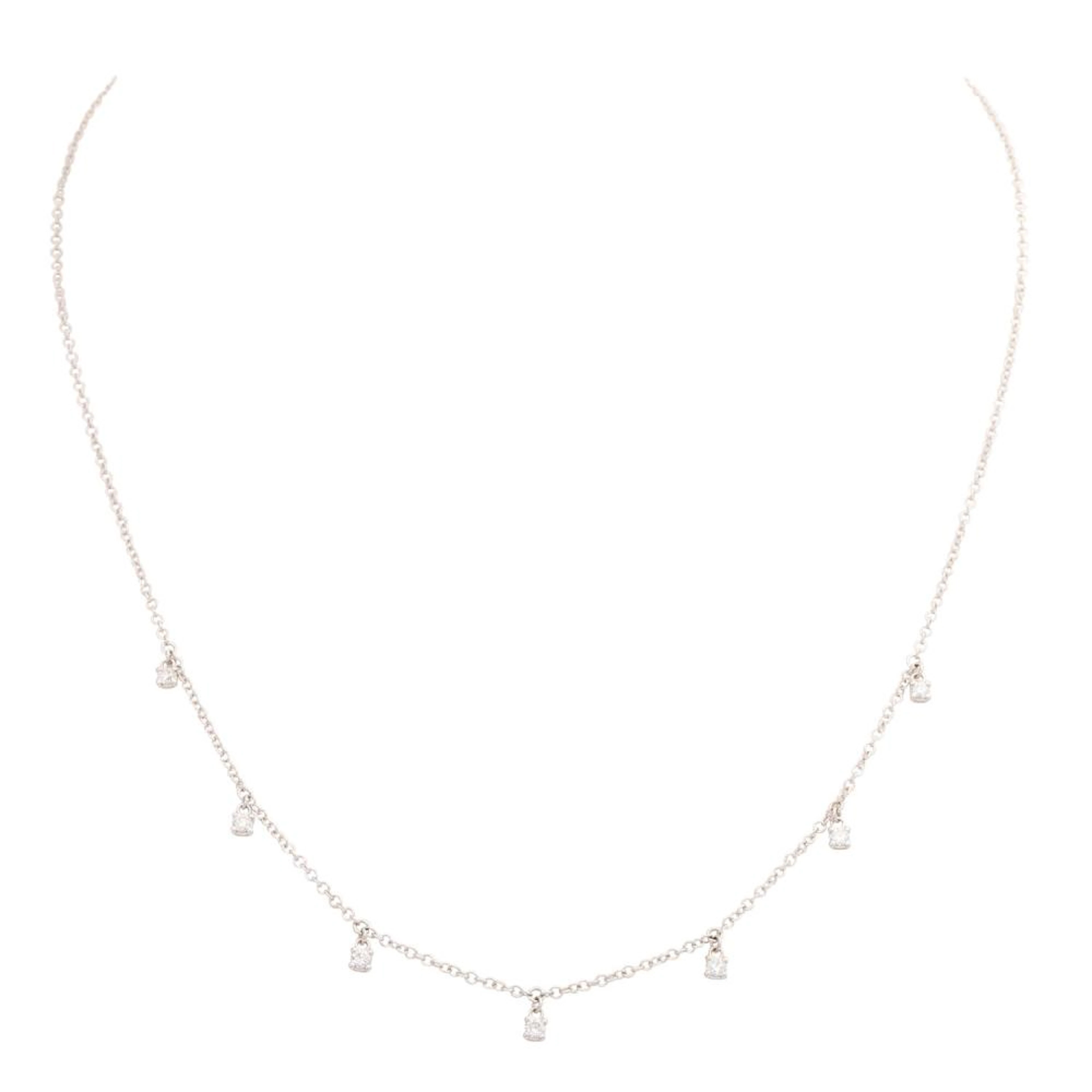 WEMPE delicate necklace with 7 diamonds total approx. 0.32 ct,