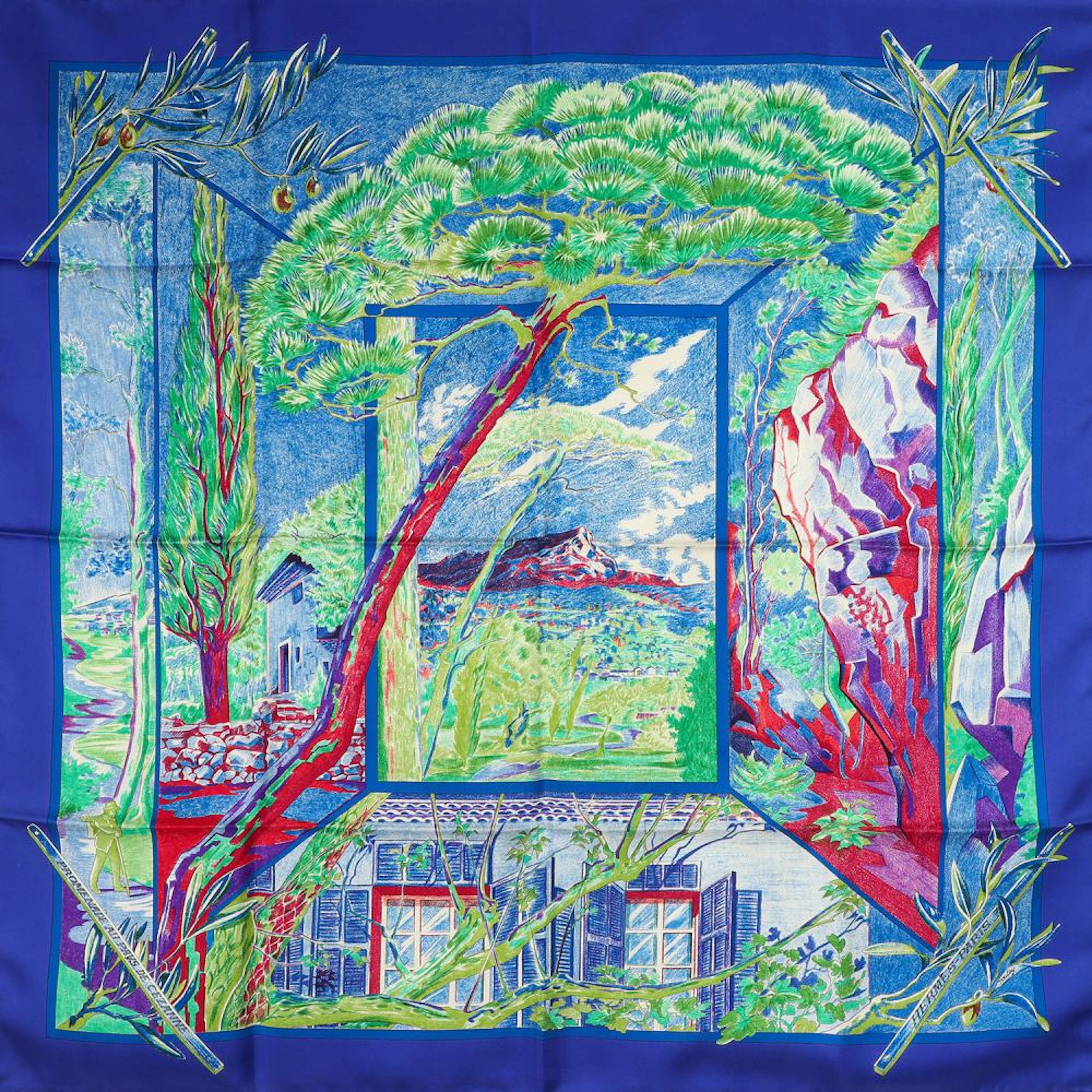 HERMÈS Seidencarré "PROMENADE AU PAYS DE CEZANNE".