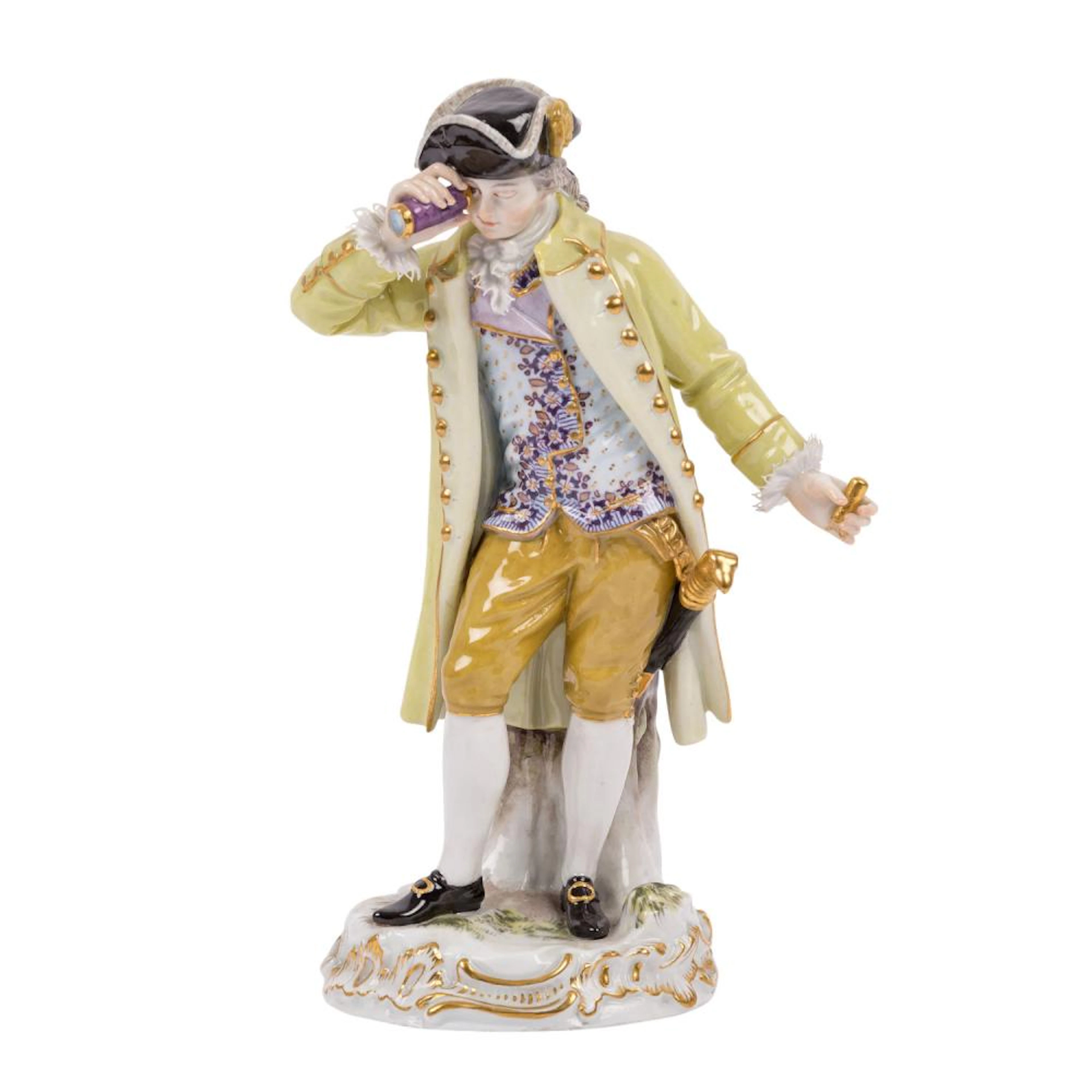 MEISSEN "Cavalier with telescope" 1850-1924