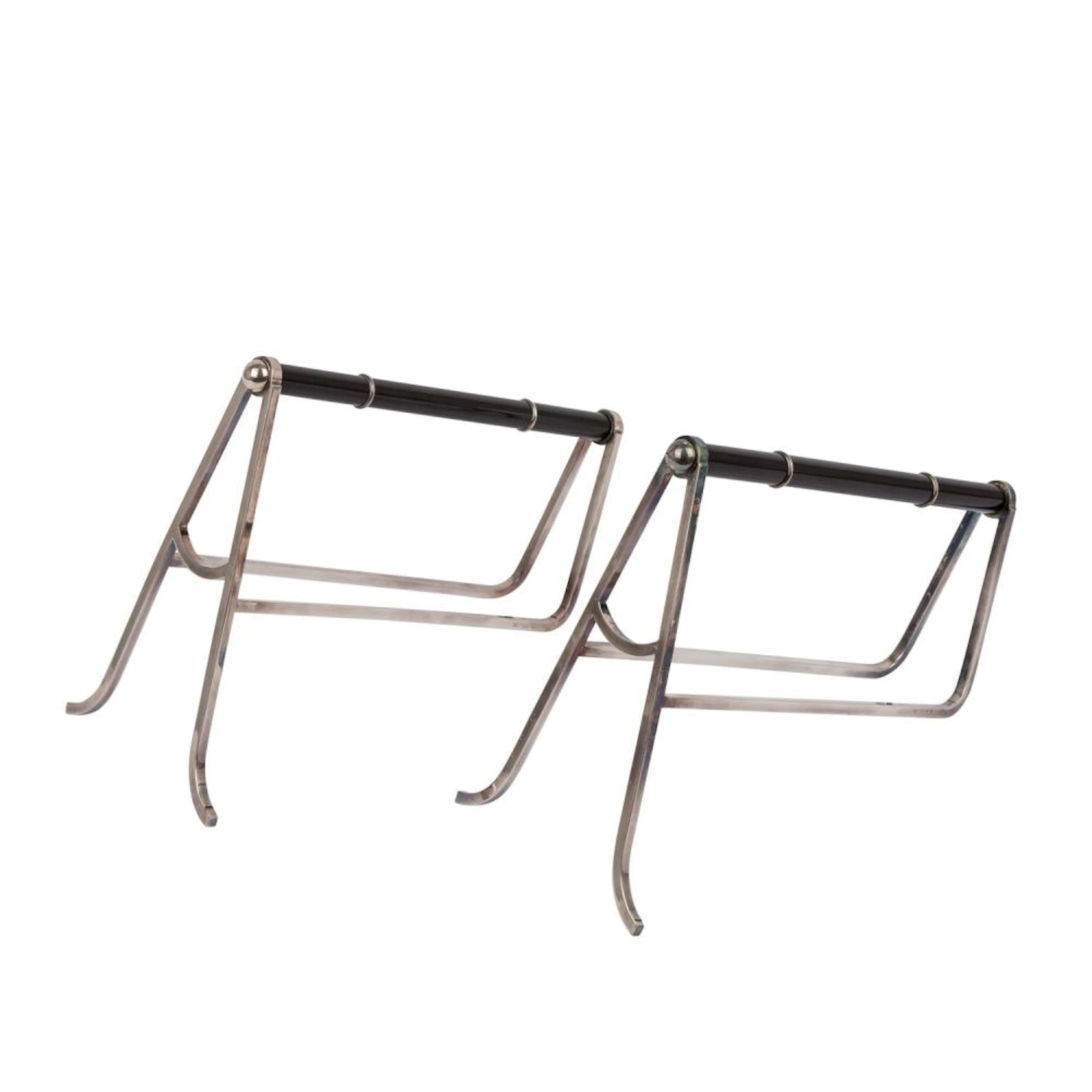 ADNET, JACQUES (1900-1984) CHRISTOFLE, pair of bottle cages, 20th c. design.