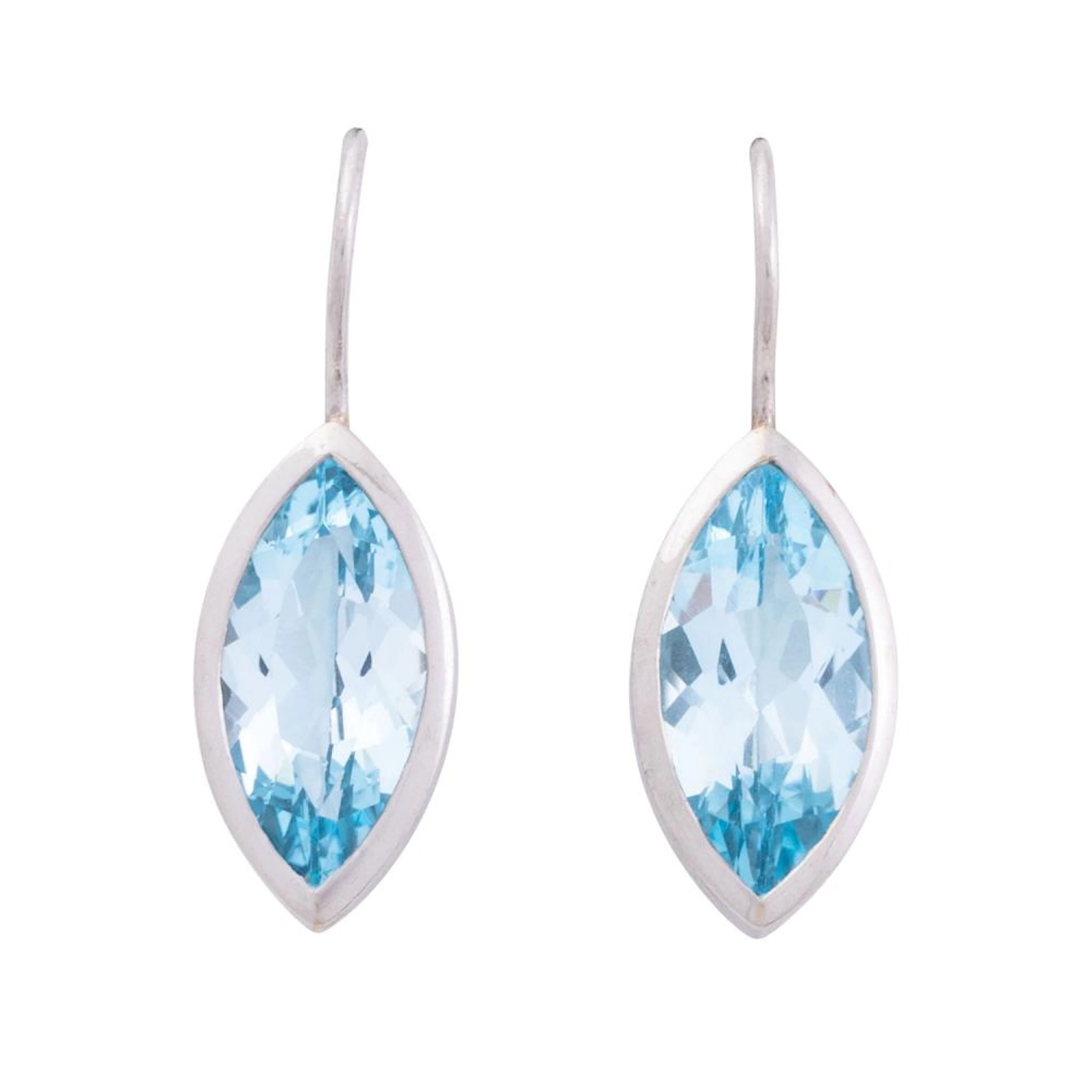 Earrings with navette-cut topazes,