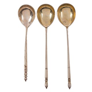 RUSSIA "Three spoons with niello decoration"