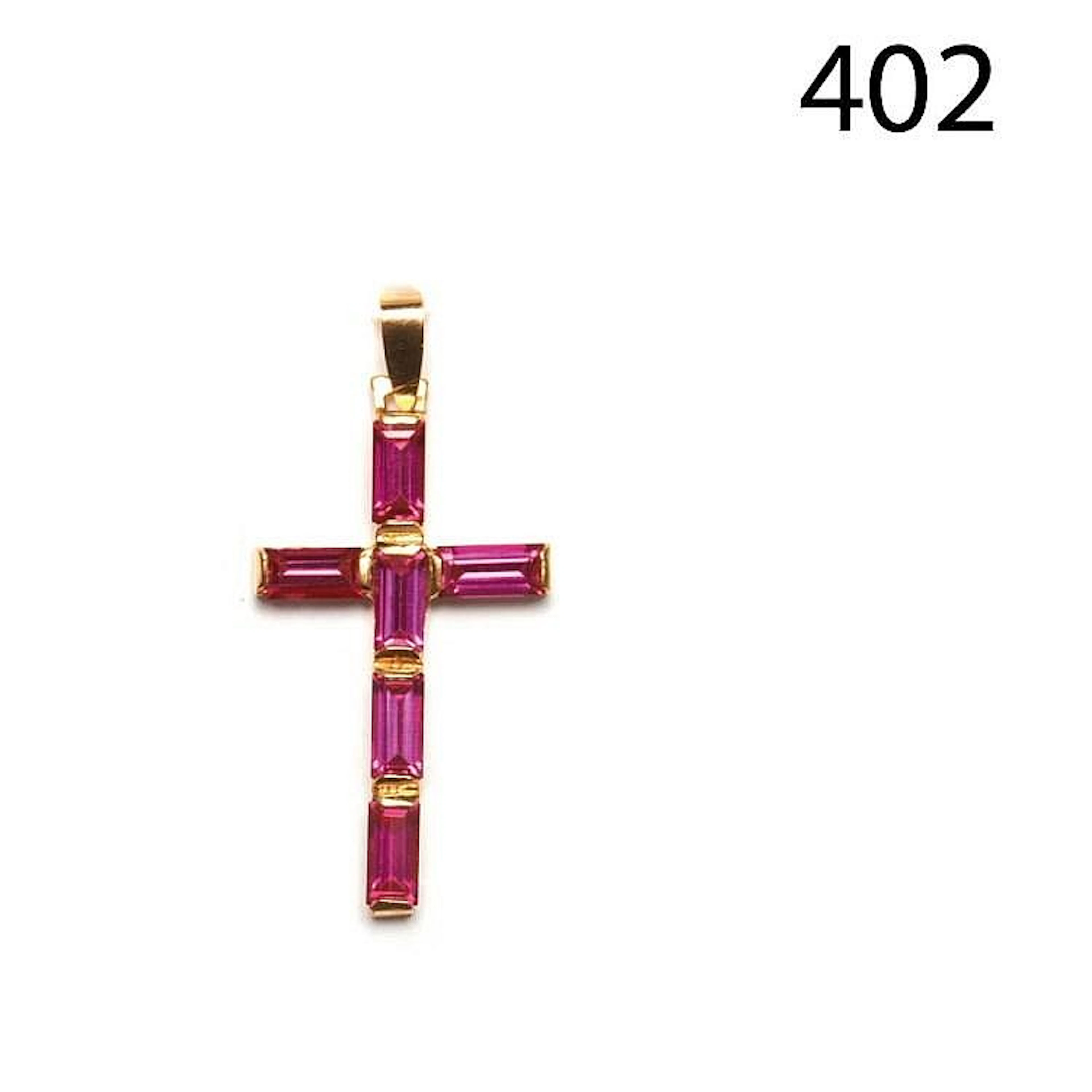 Gold and synthetic ruby pendant