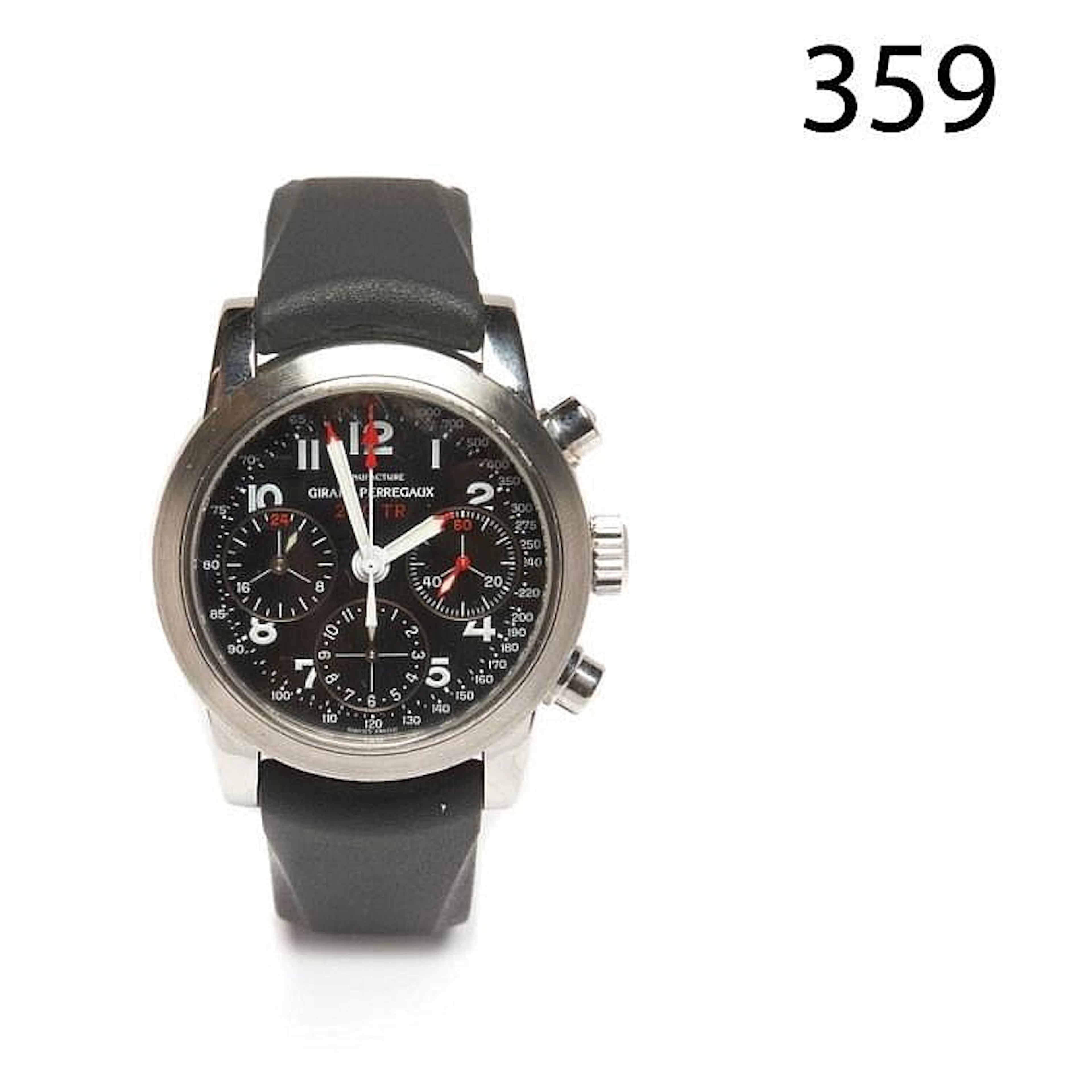 Steel and rubber Girard Perregaux wristwatch