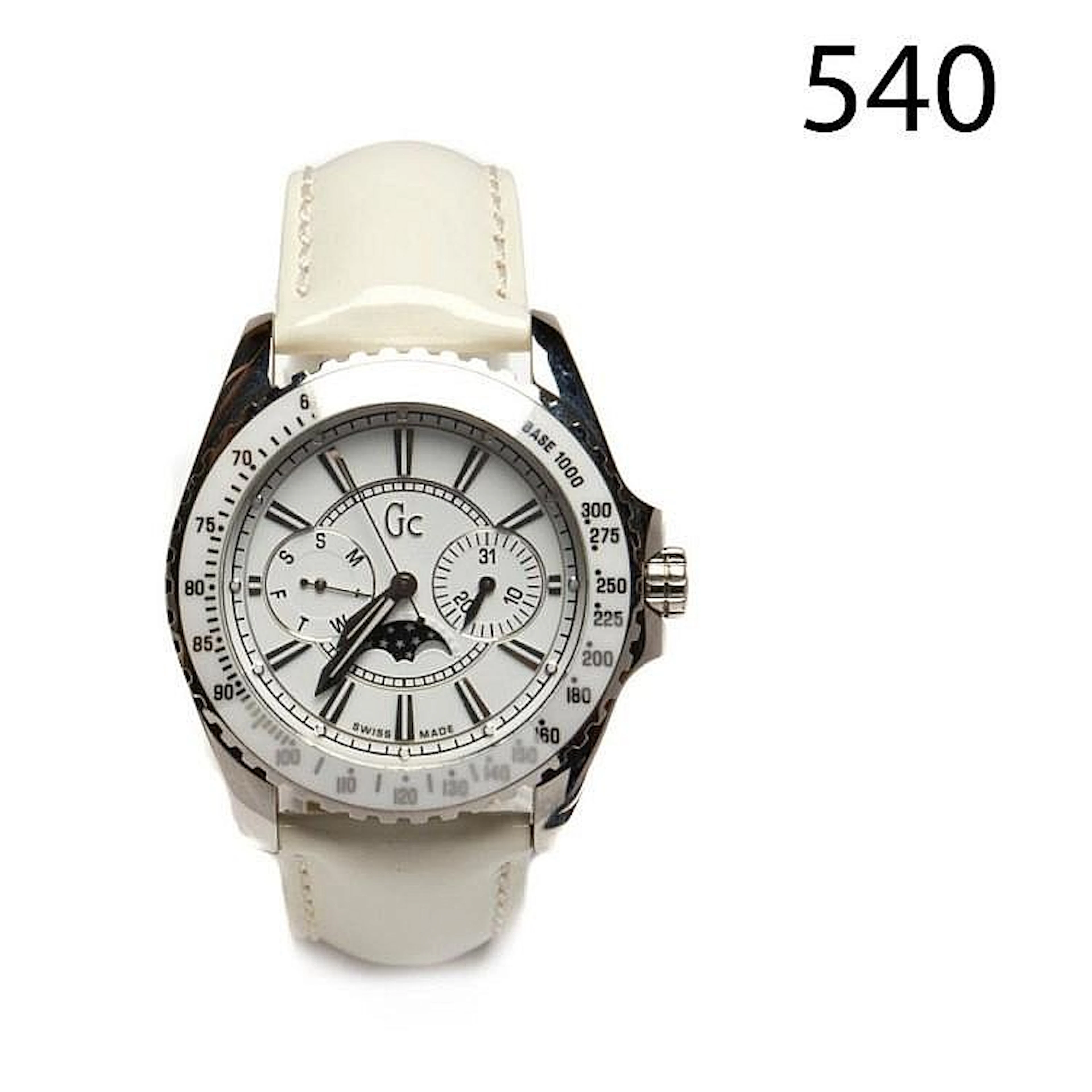 Steel and white ceramic Guess Collection wristwatch