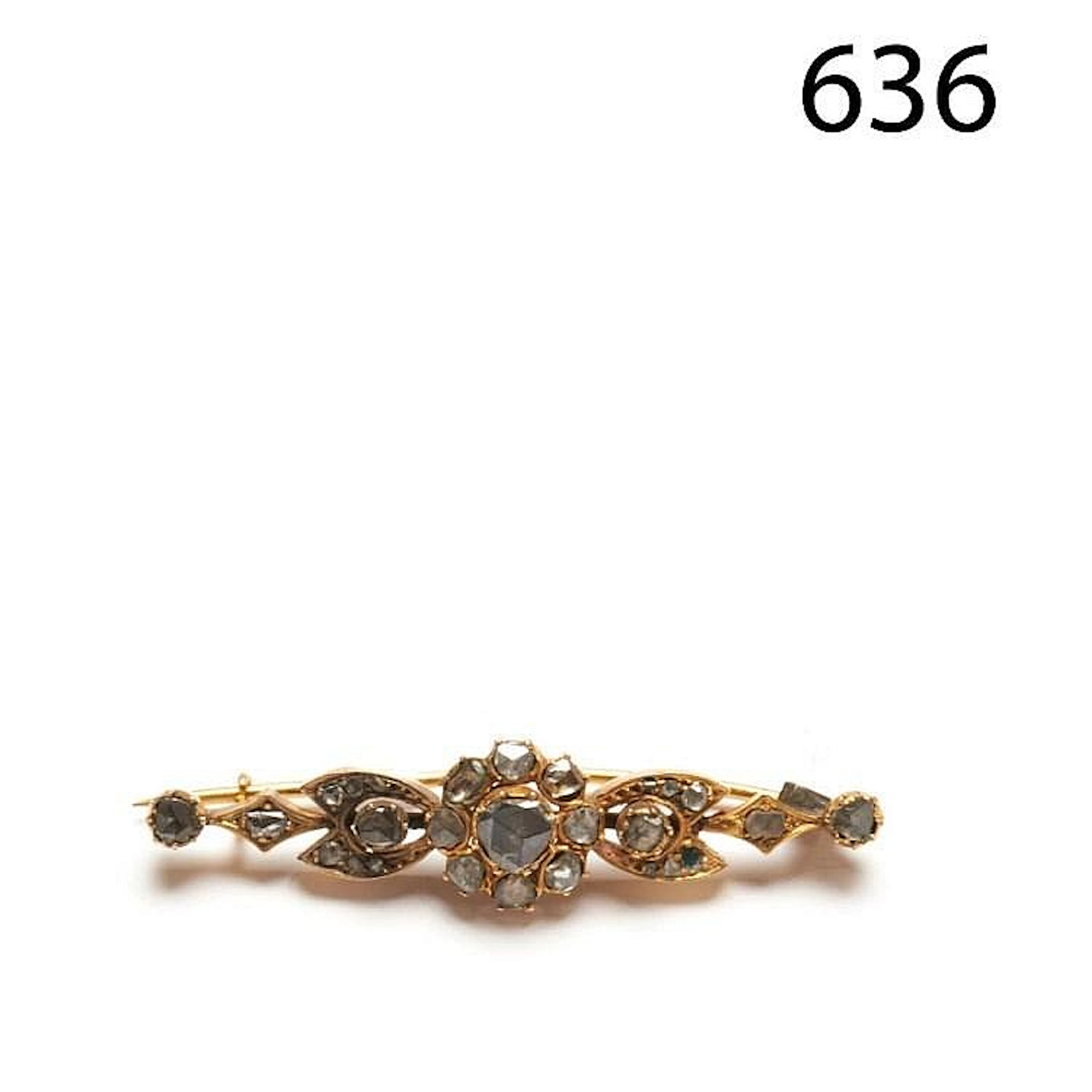 Gold and diamonds Isabelline brooch, 19th century