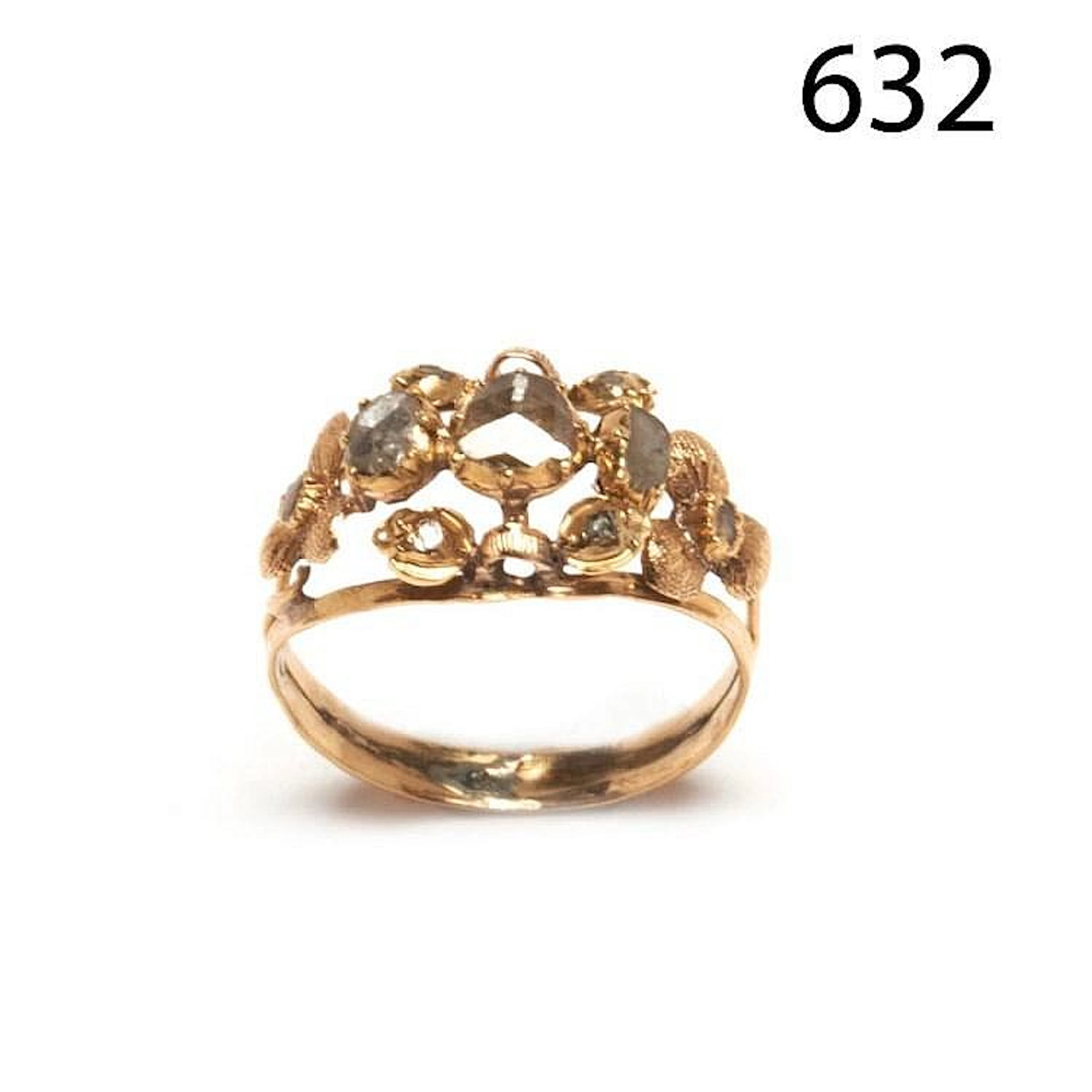 Gold and diamonds ring 19th century