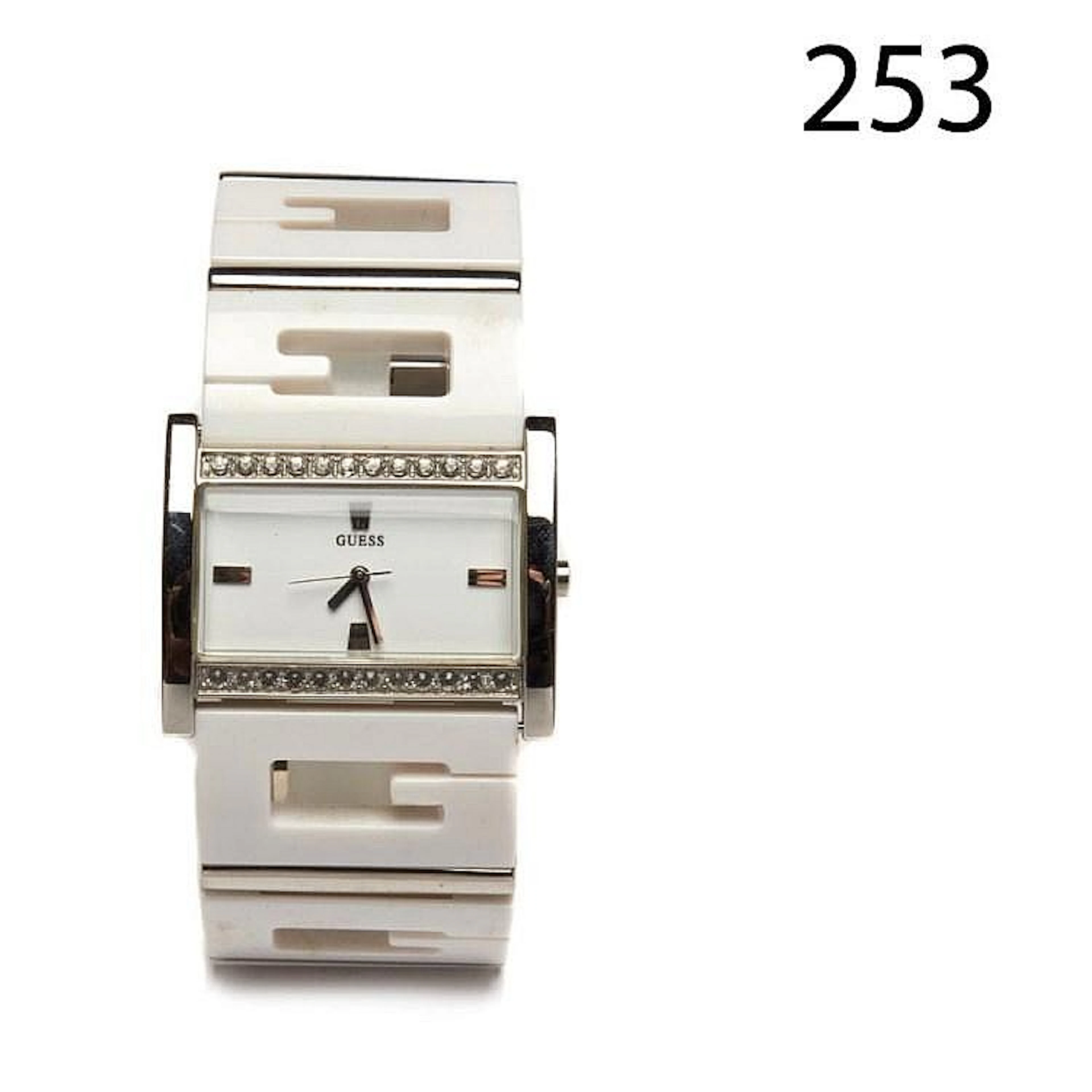 Steel, zircons and resin Guess wristwatch