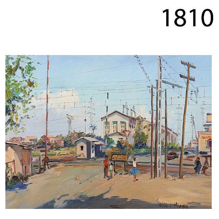 Grade crossing. Oil on canvas.