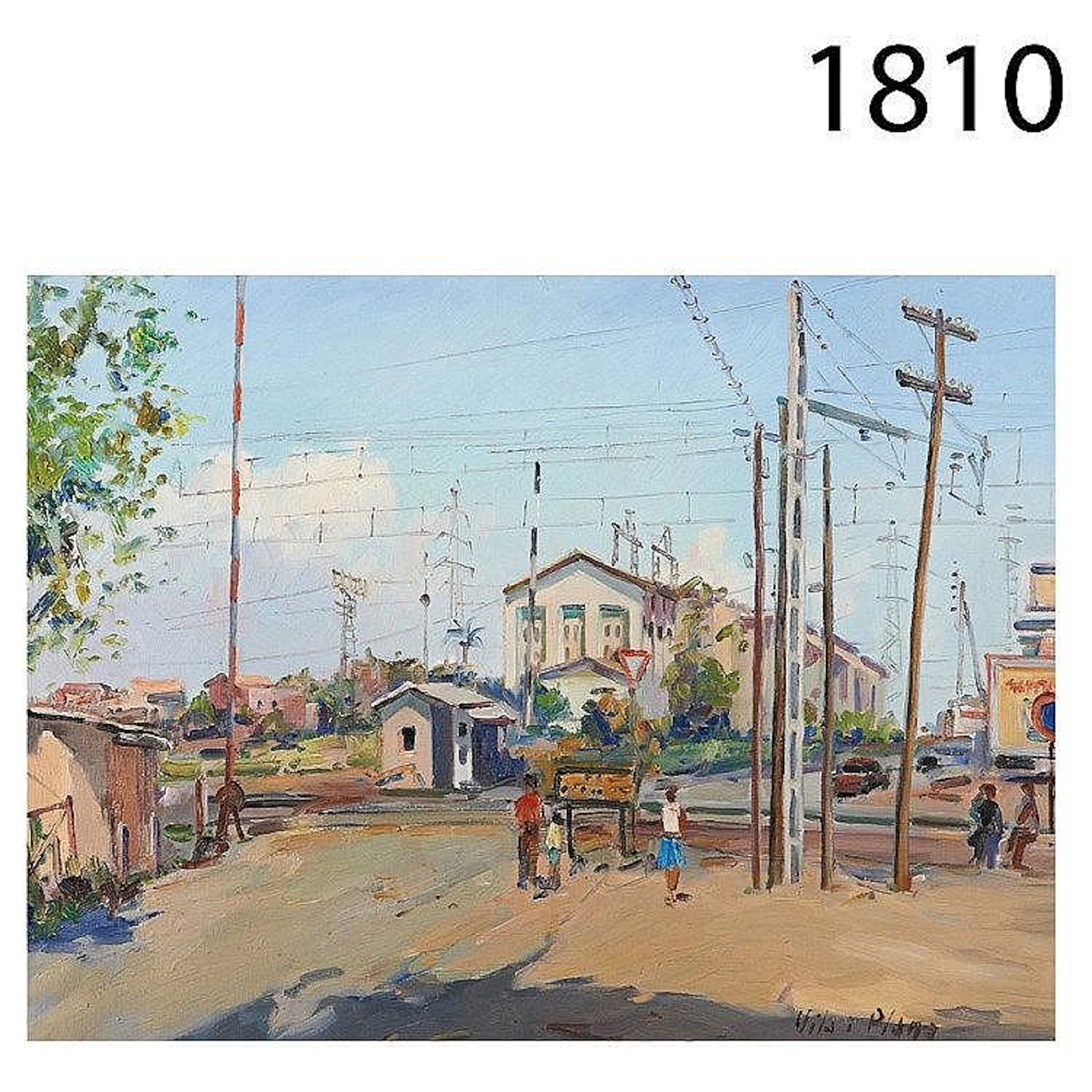 Grade crossing. Oil on canvas.