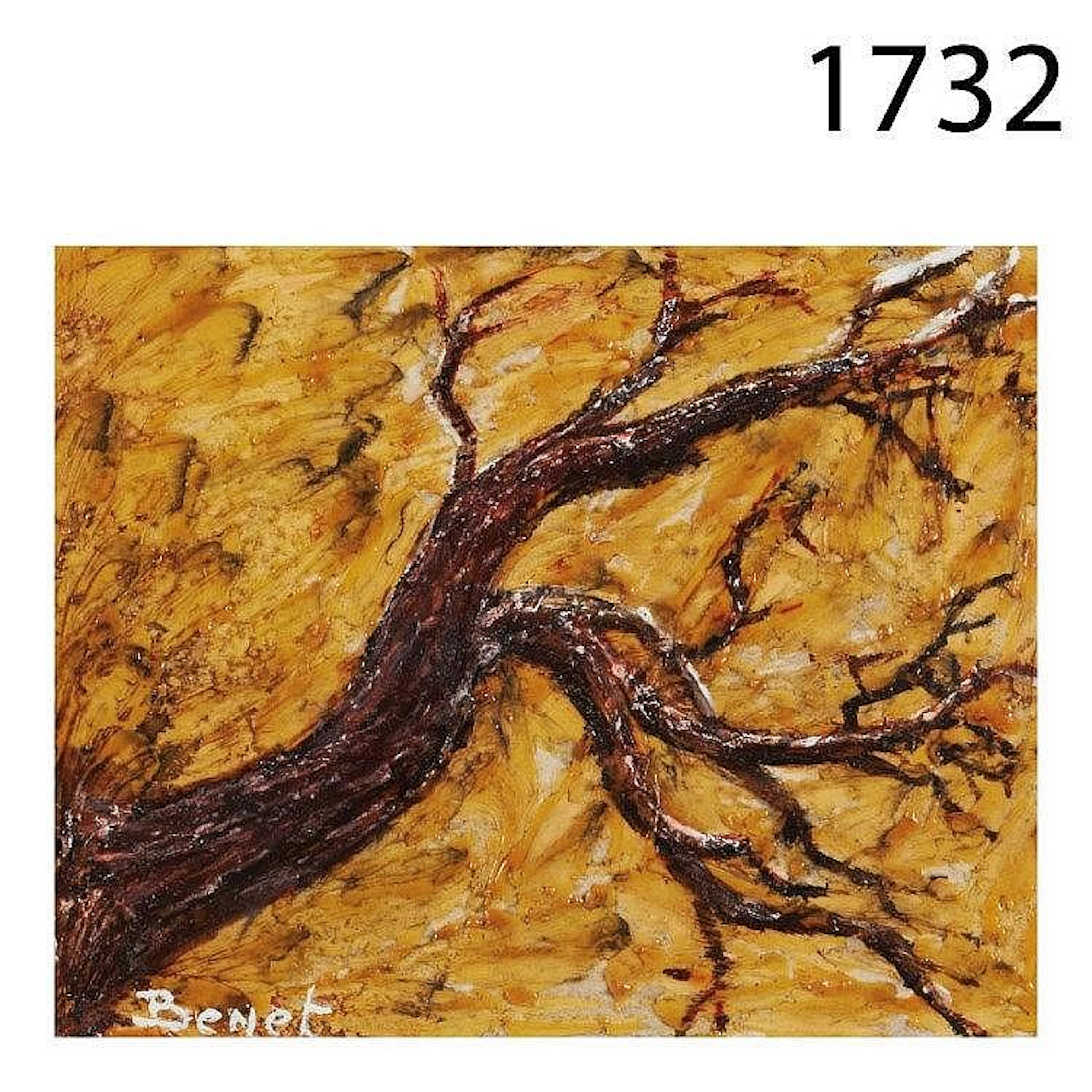 Spanish school, XX century. Branch. Mixed media on cardboard.