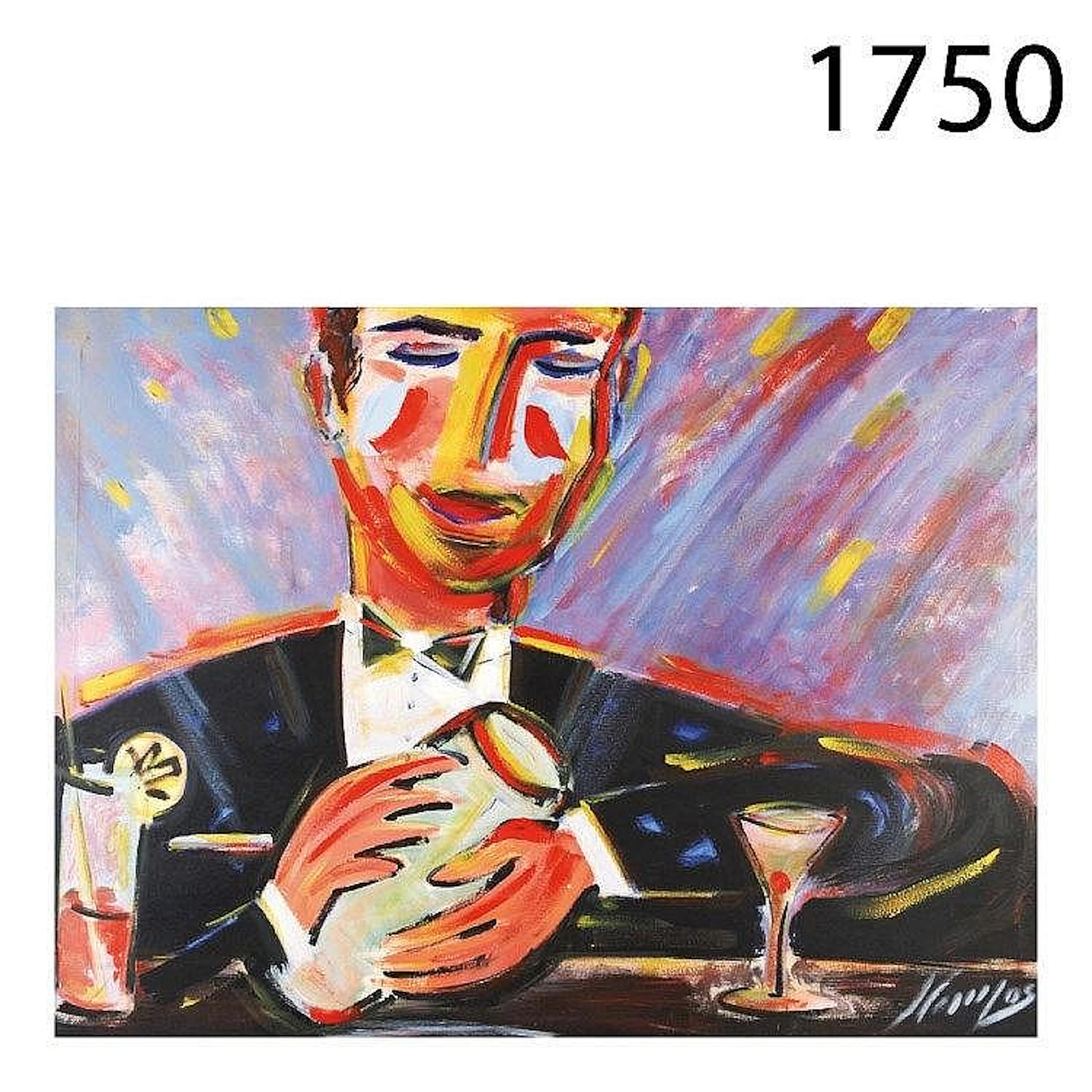 Barman. Oil on canvas.
