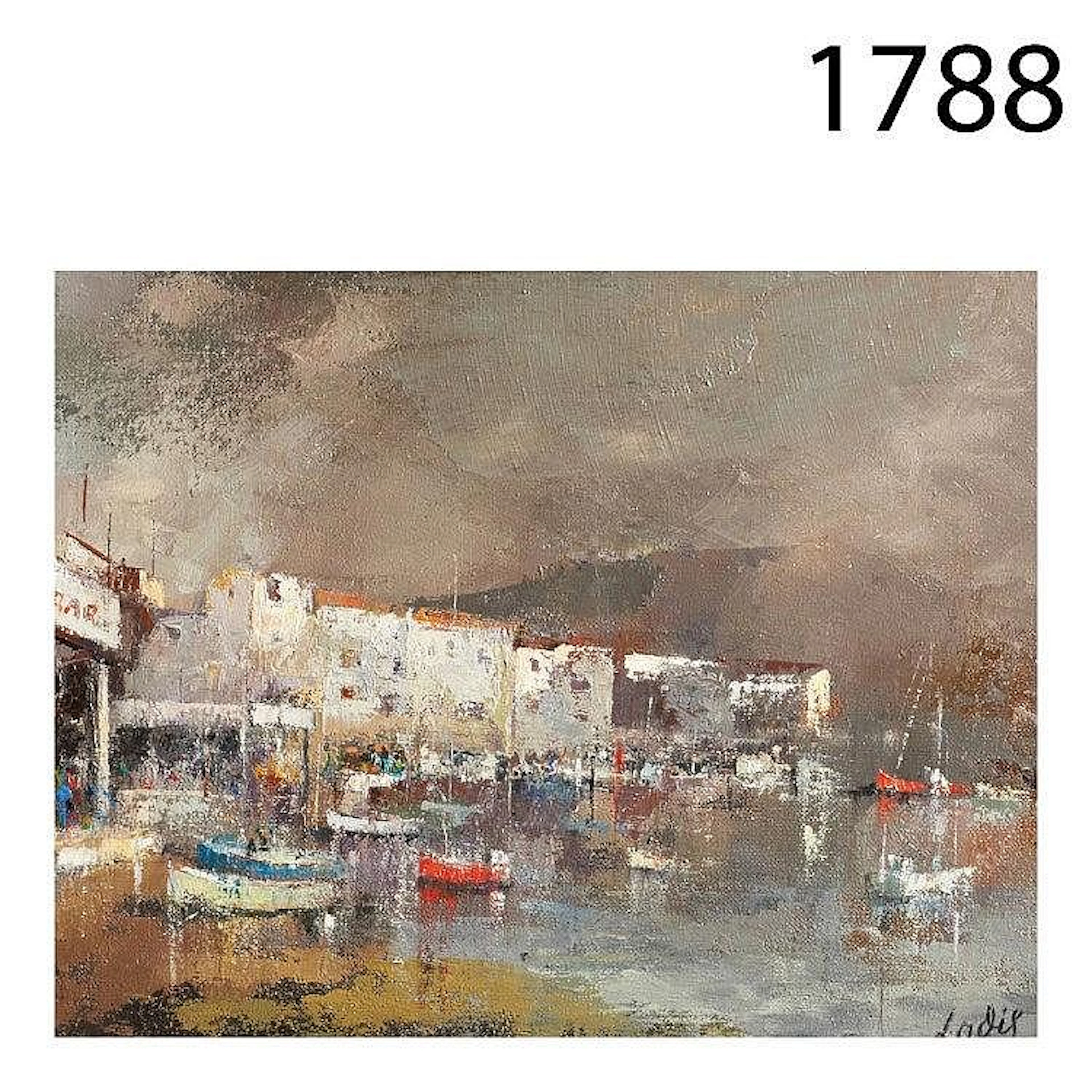 Coastal village. Oil on canvas.