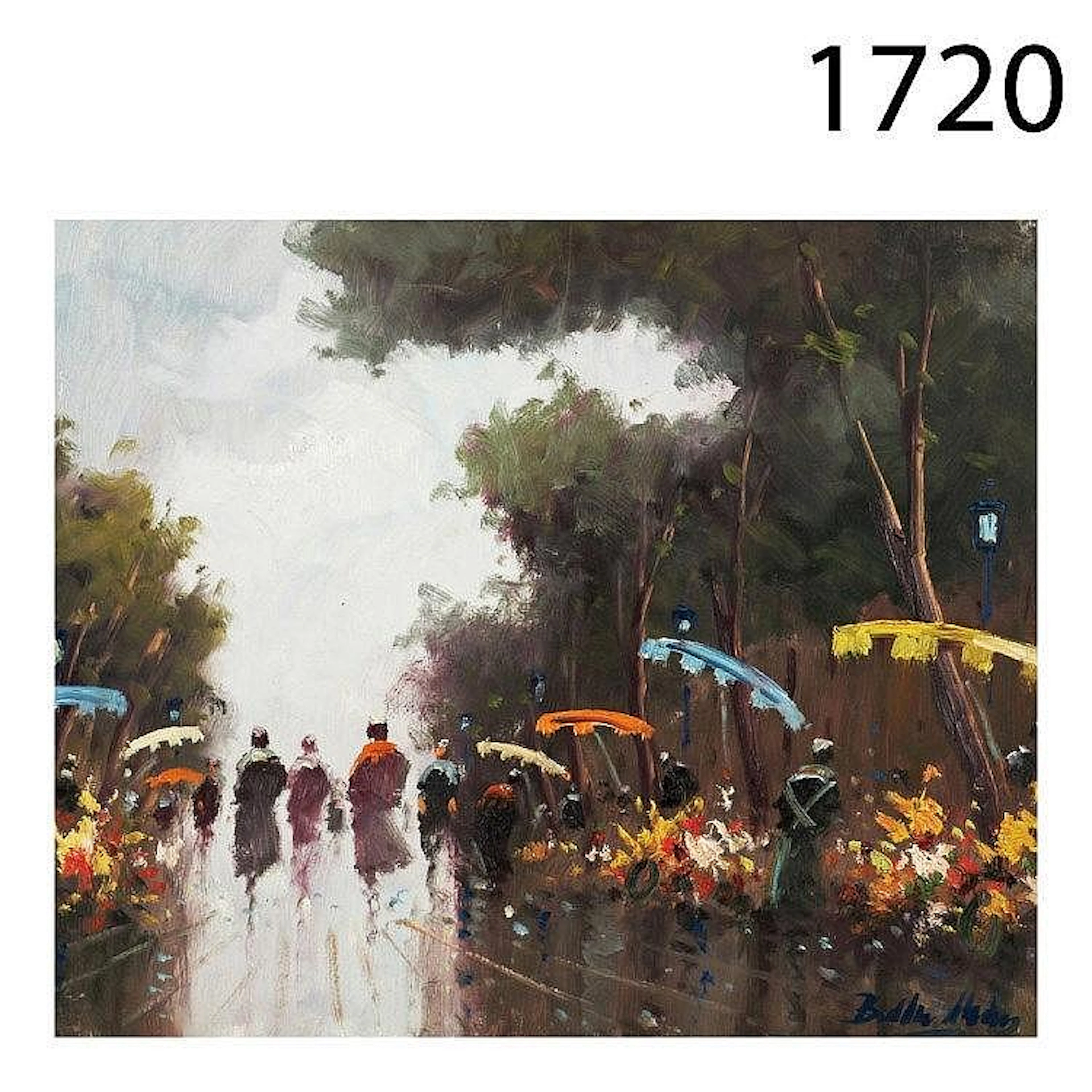 Las Ramblas, Barcelona. Oil on canvas.