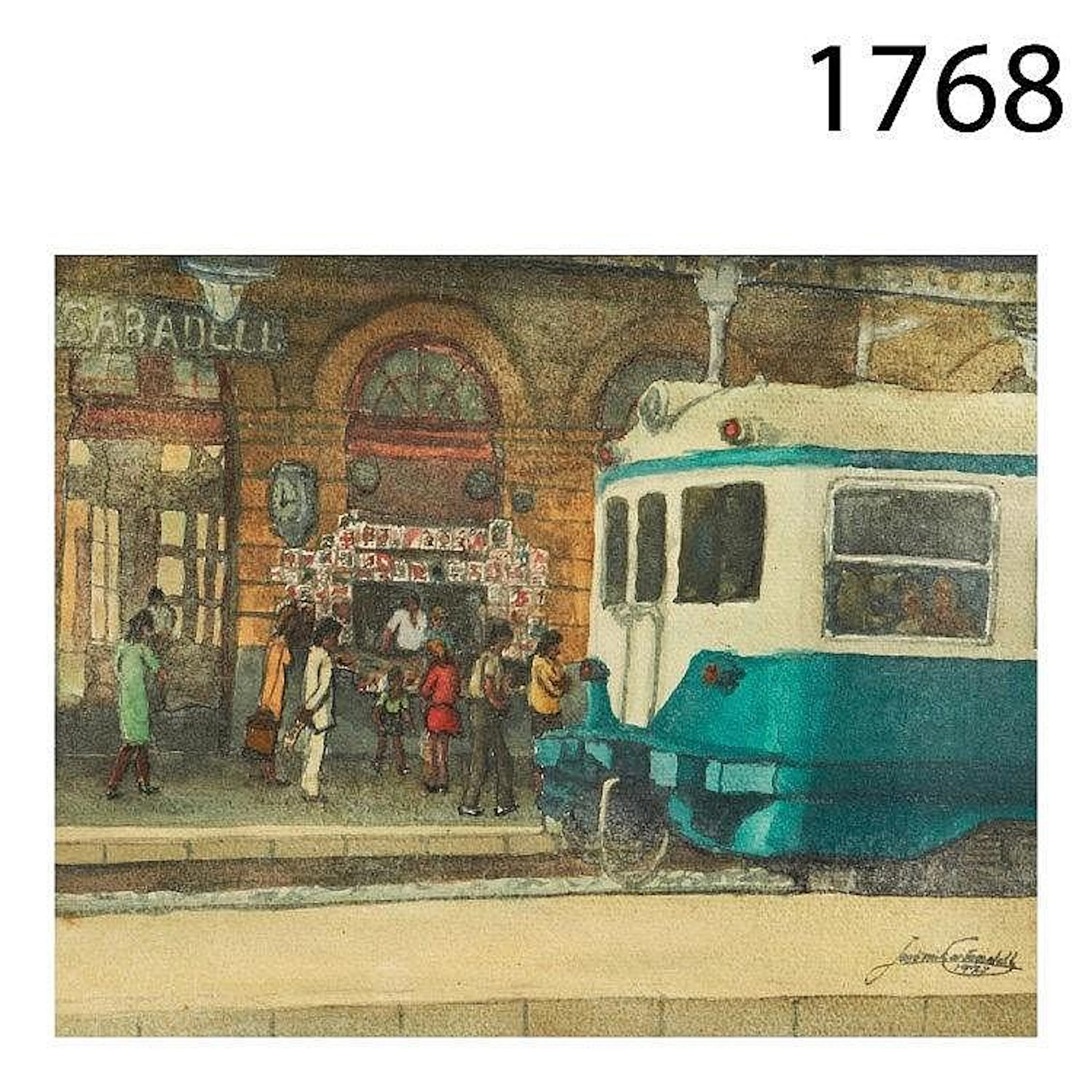 Train station. Watercolour on paper.