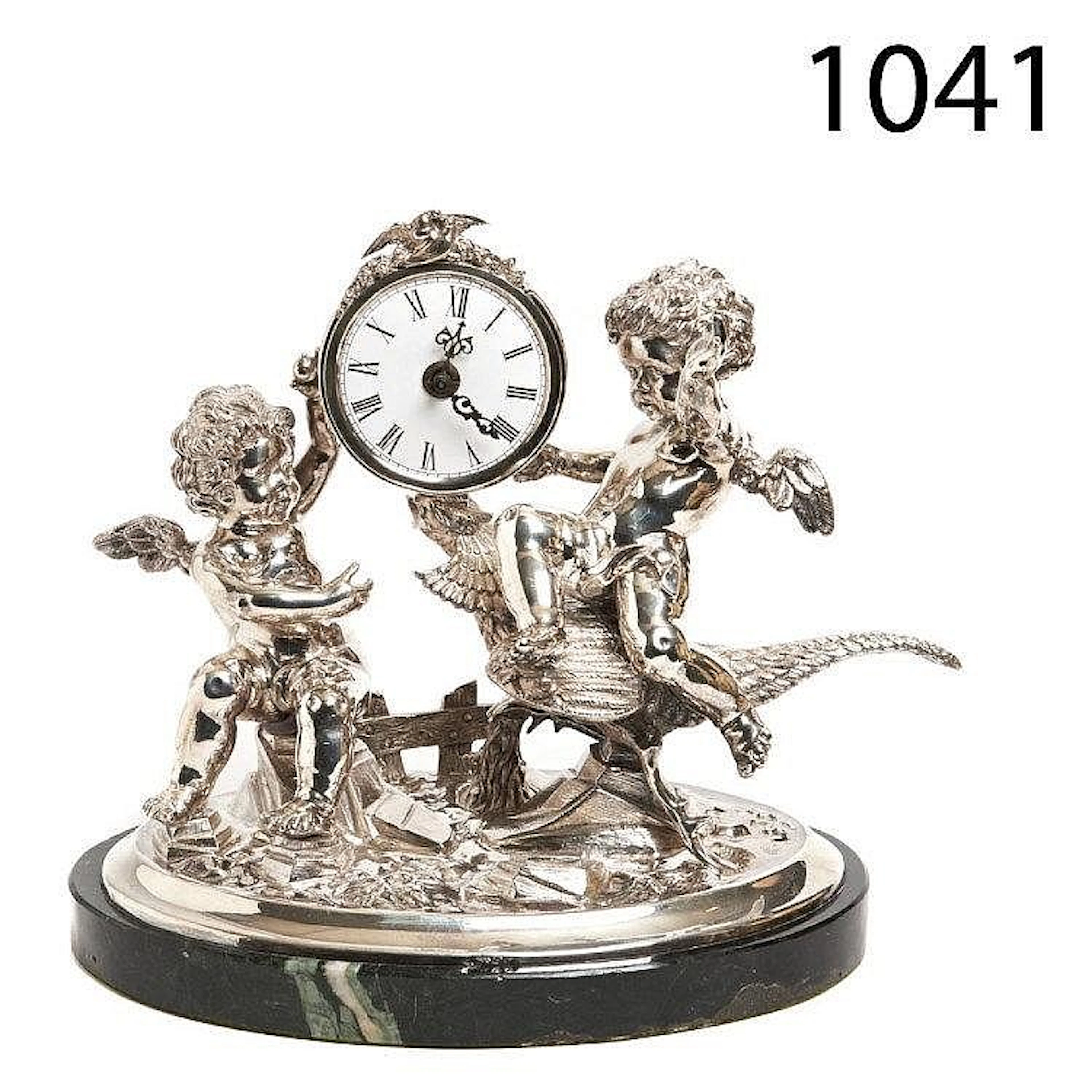 Silver table clock