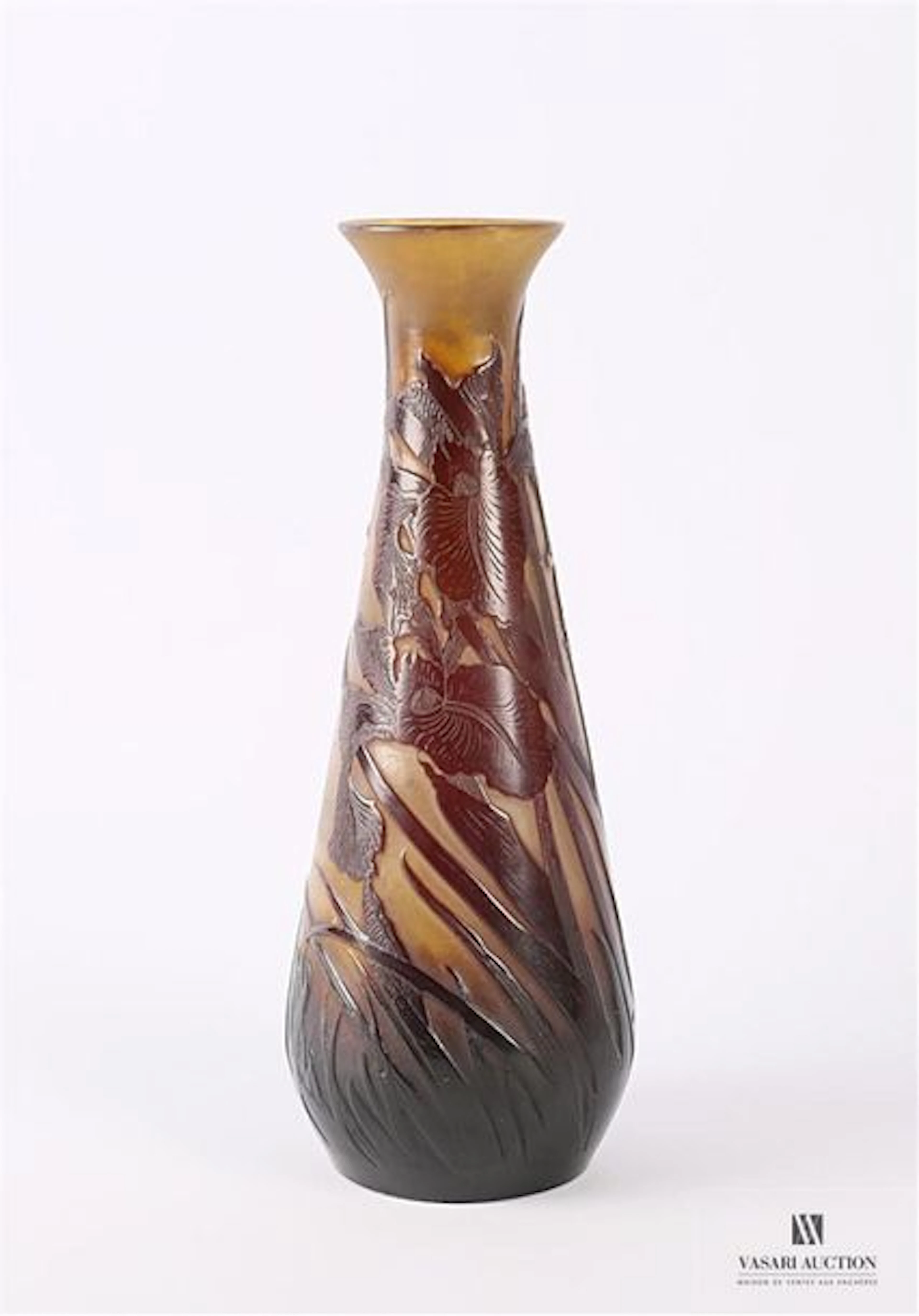 GALLÉ Emile (1846-1904) Vase piriforme allongé…