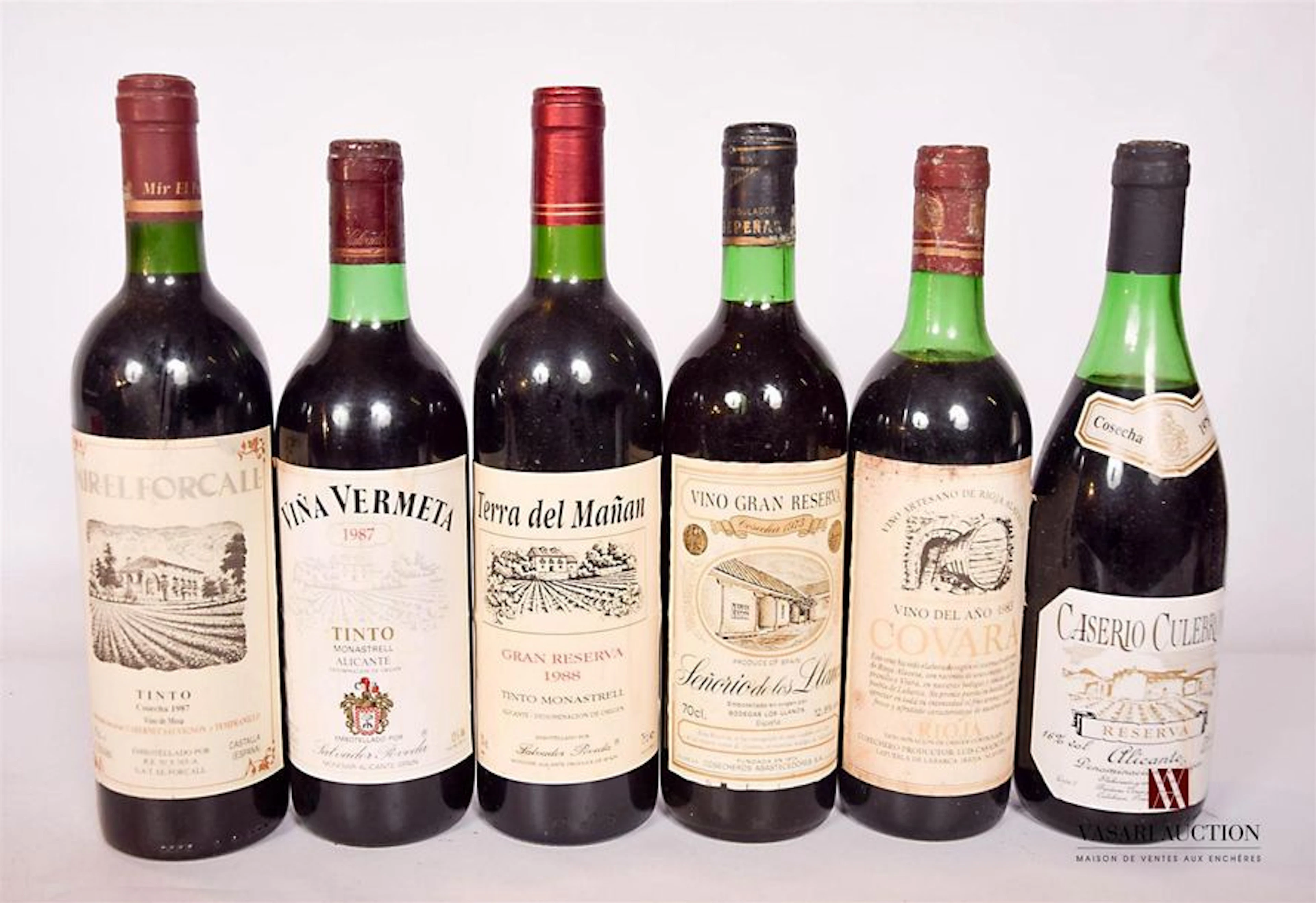 Lot de 6 bouteilles de vins d'Espagne comprenant…