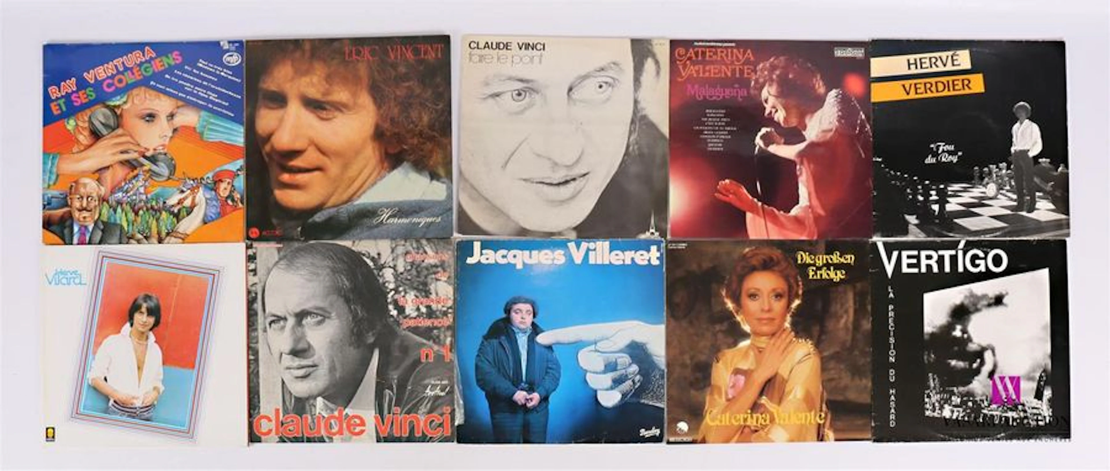 Lot de dix vinyles : - Ray Ventura et ses…