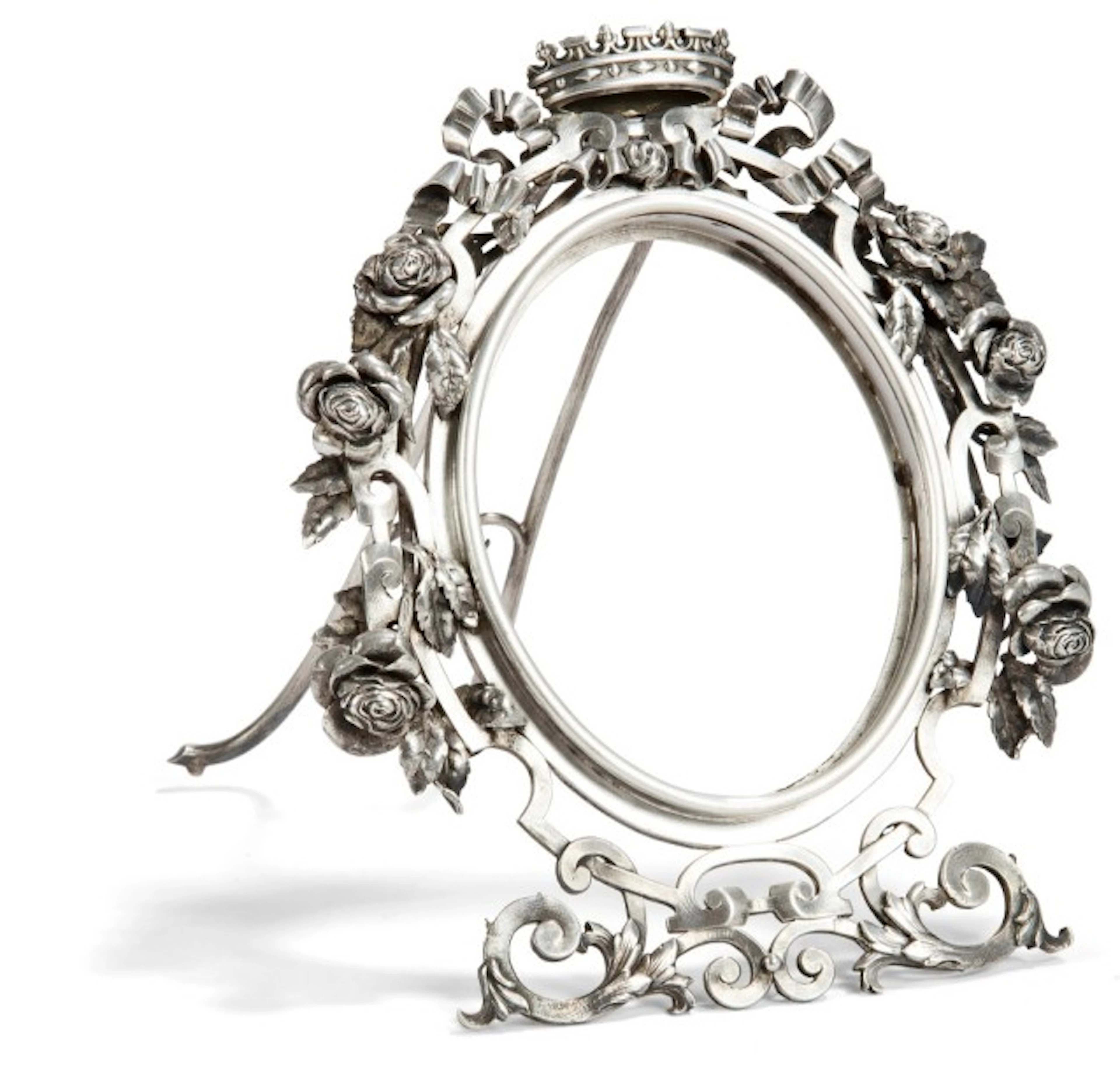 Cadre à miniature en argent sommé d’une couronne