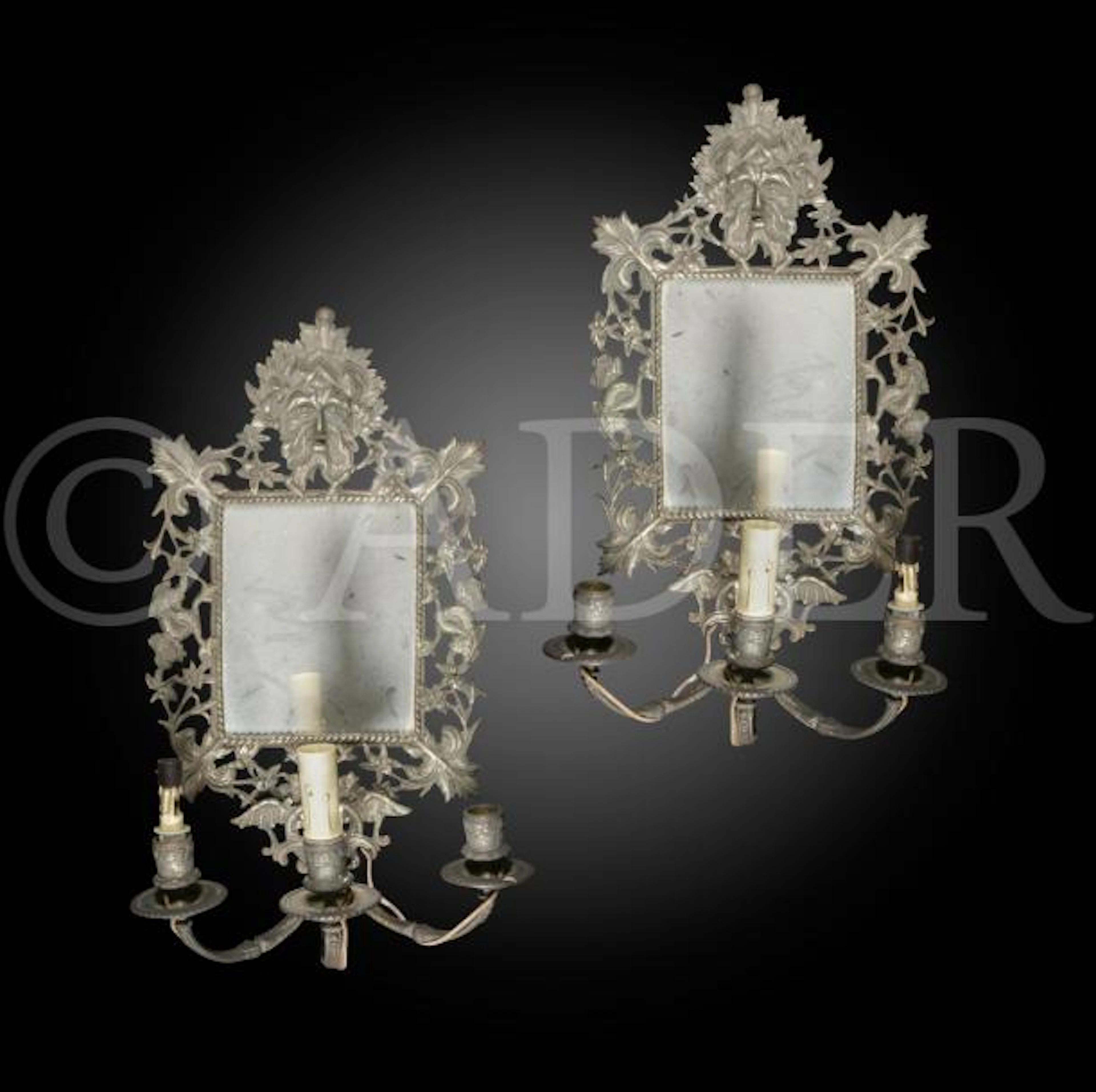 Paire de miroirs porte lumières