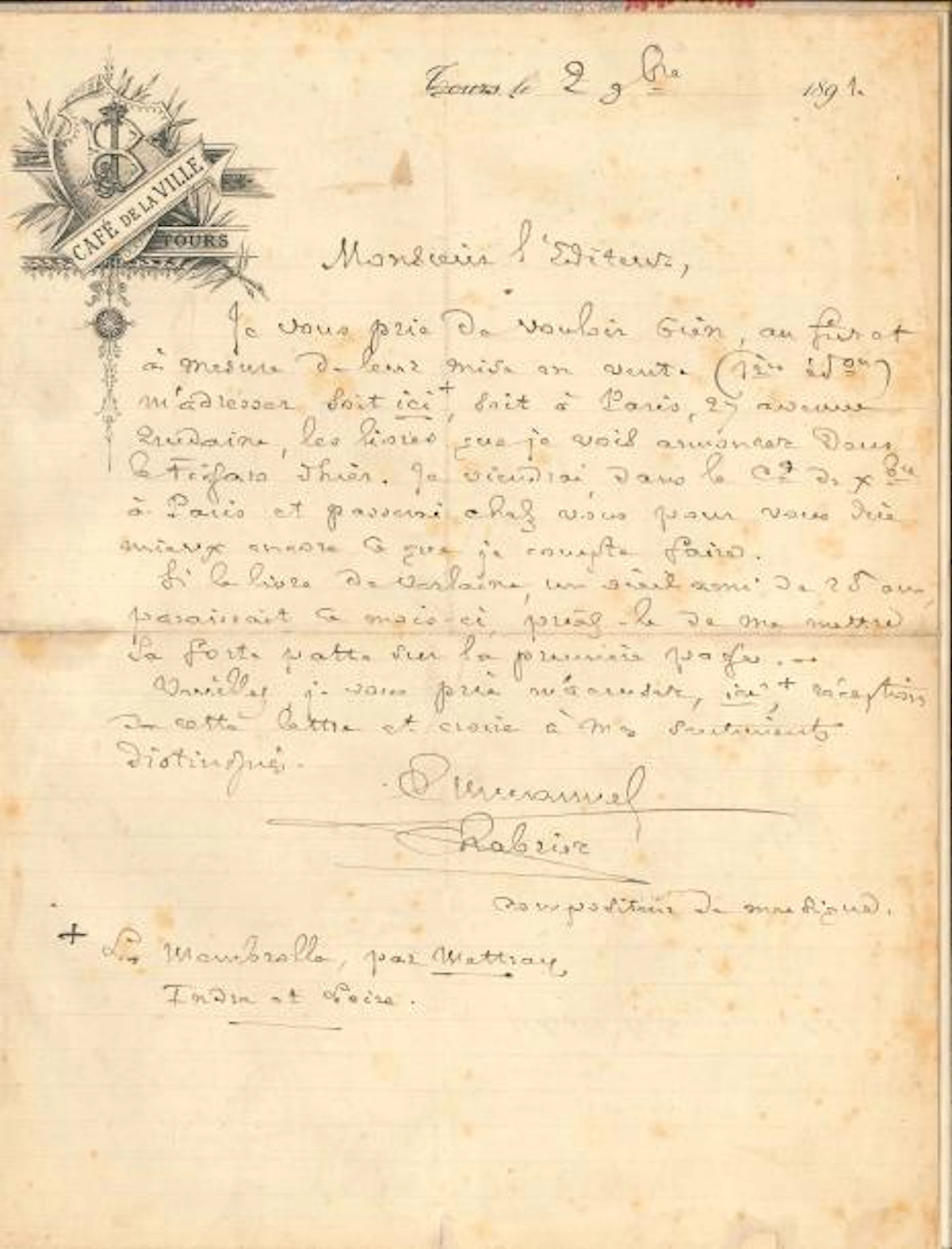Emmanuel CHABRIER. 2 L.A.S., février-novembre…