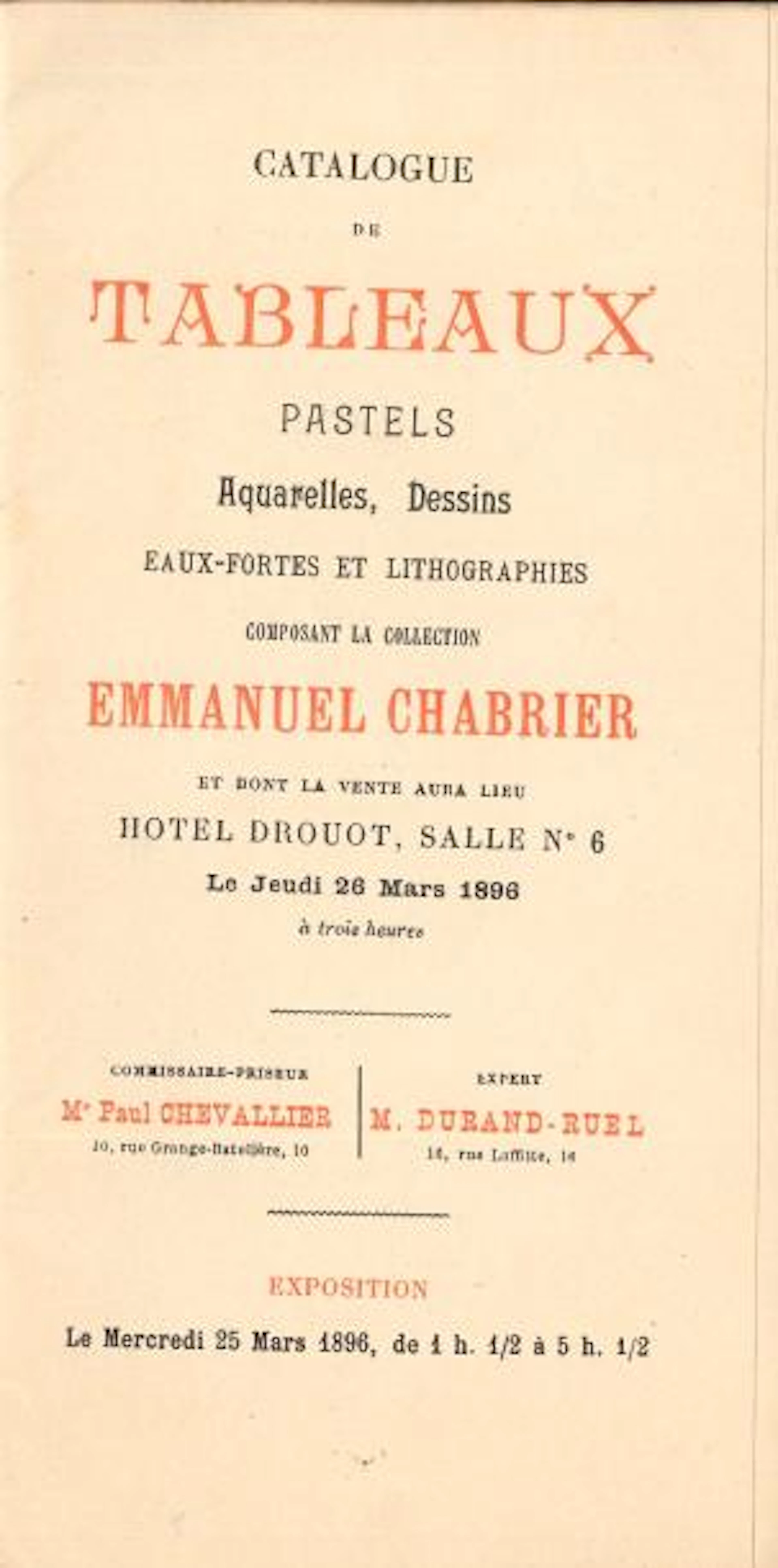 [Emmanuel CHABRIER]. 12 L.A.S. adressées…