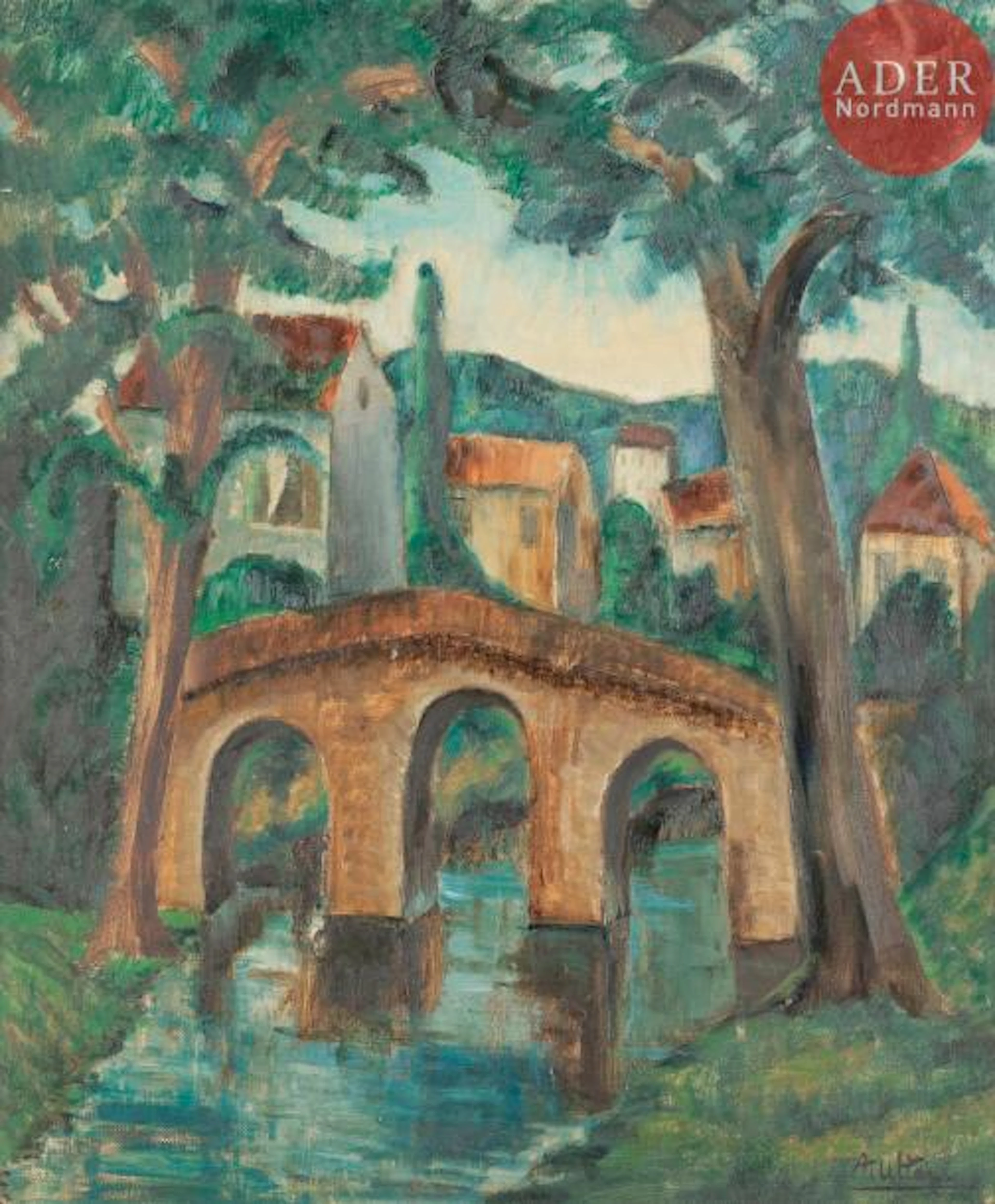 André UTTER (1886-1948) Le Pont Paysage,…