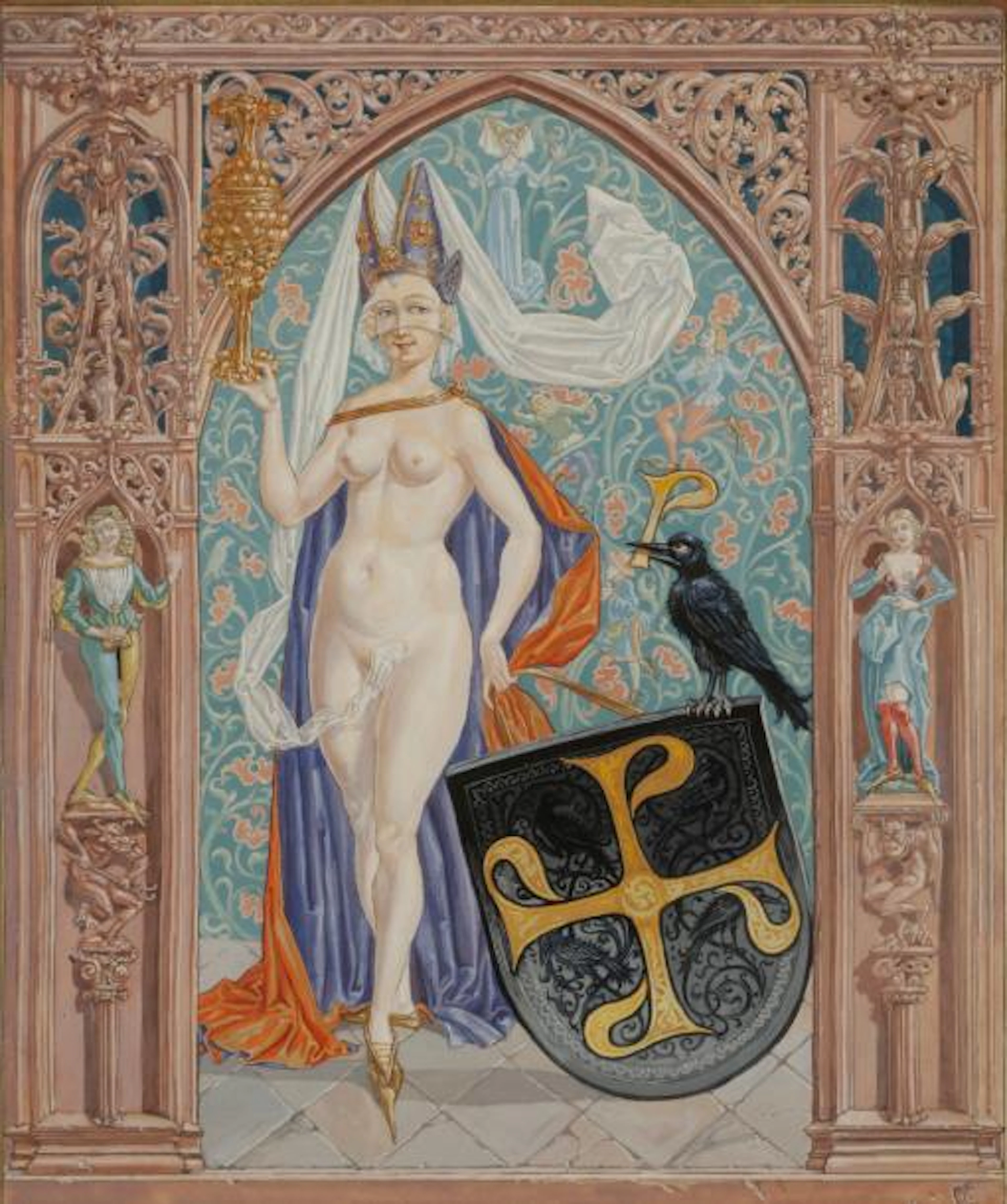 ÉCOLE FRANÇAISE vers 1900 Nu dans un portait…