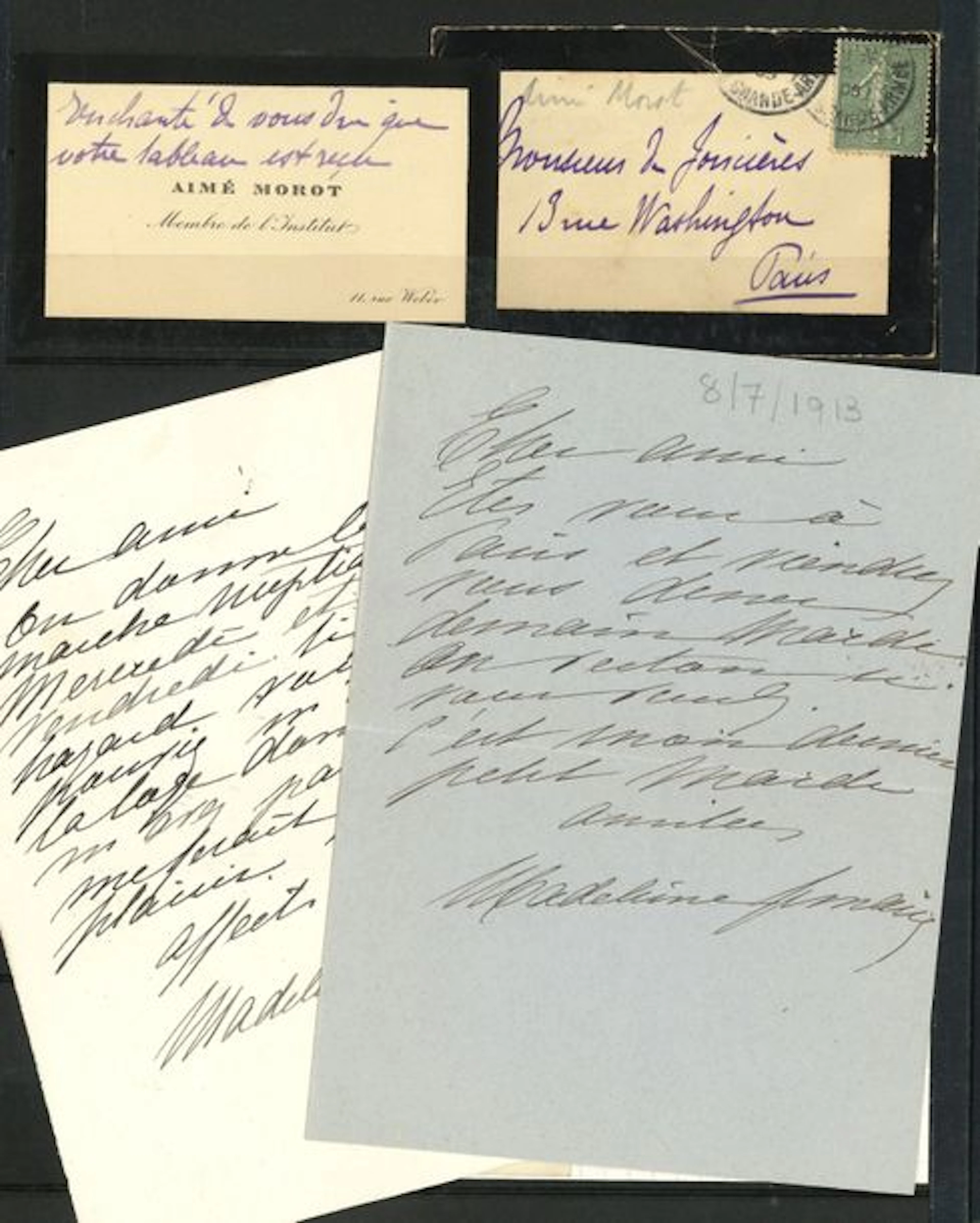Cartes de visite. 47 cartes de visite autographes…