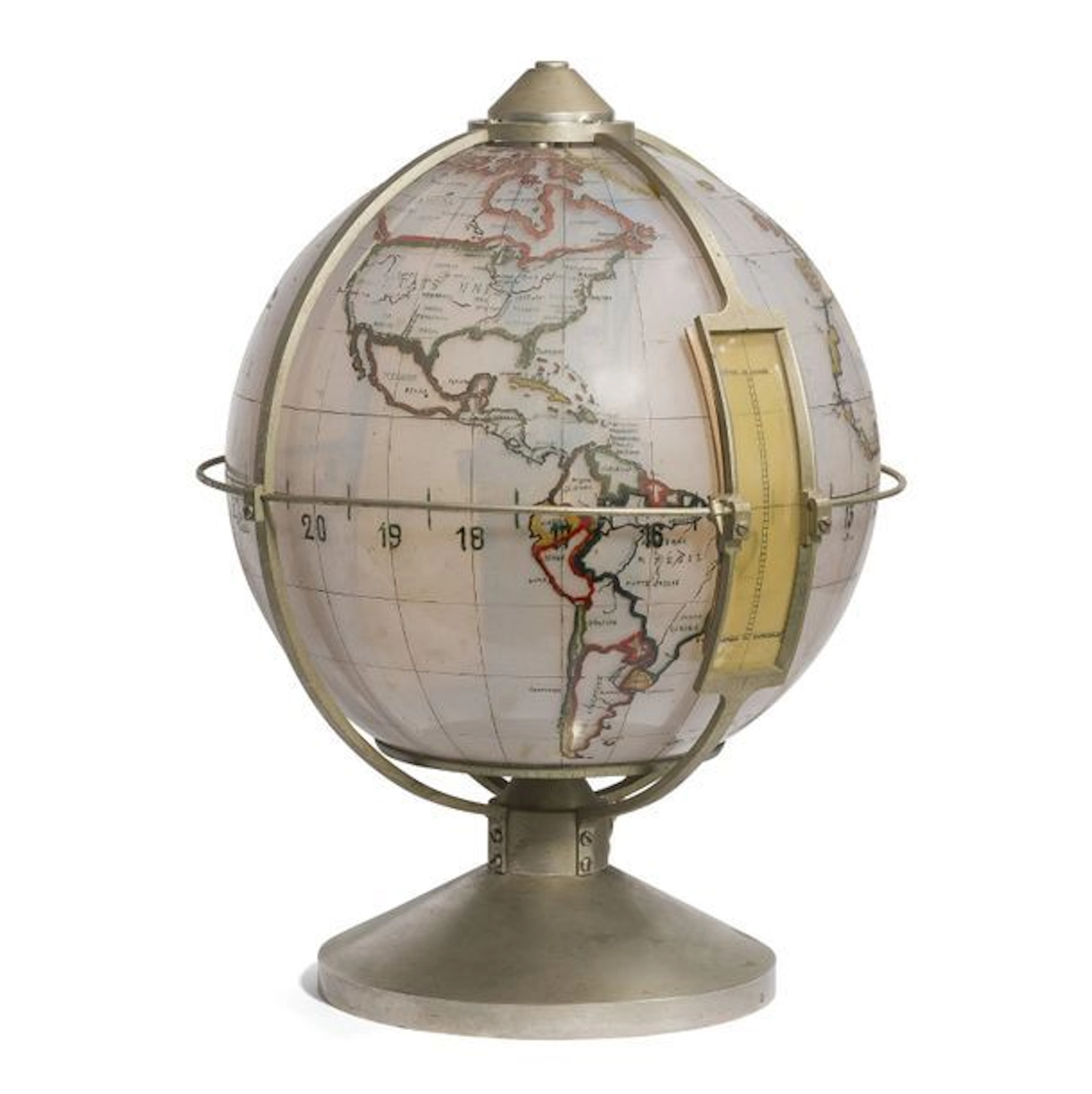 TRAVAIL DES ANNÉES 1930/50 Rare globe terrestre...